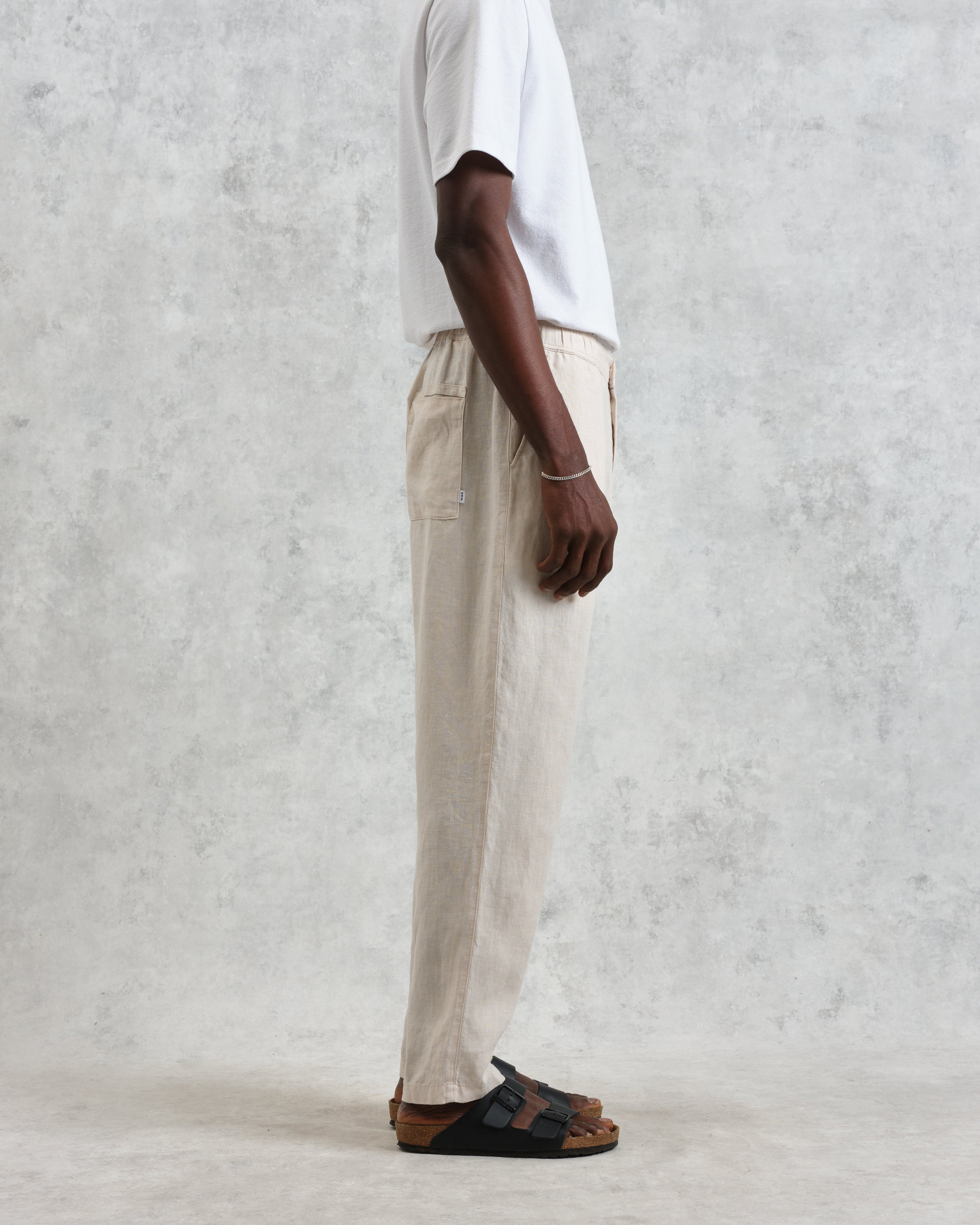 Glencoe - Washed Beige Linen Trousers