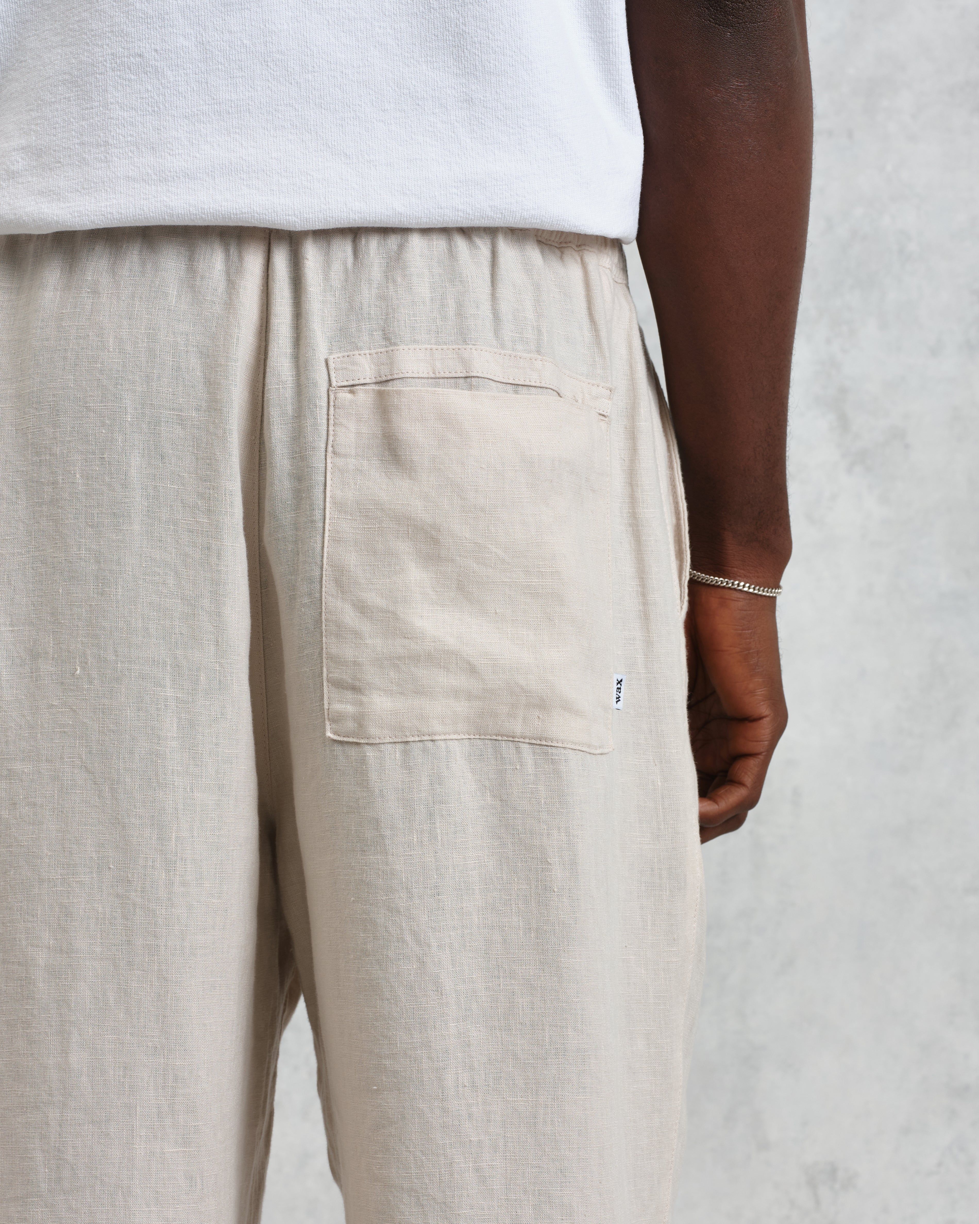 Glencoe - Washed Beige Linen Trousers