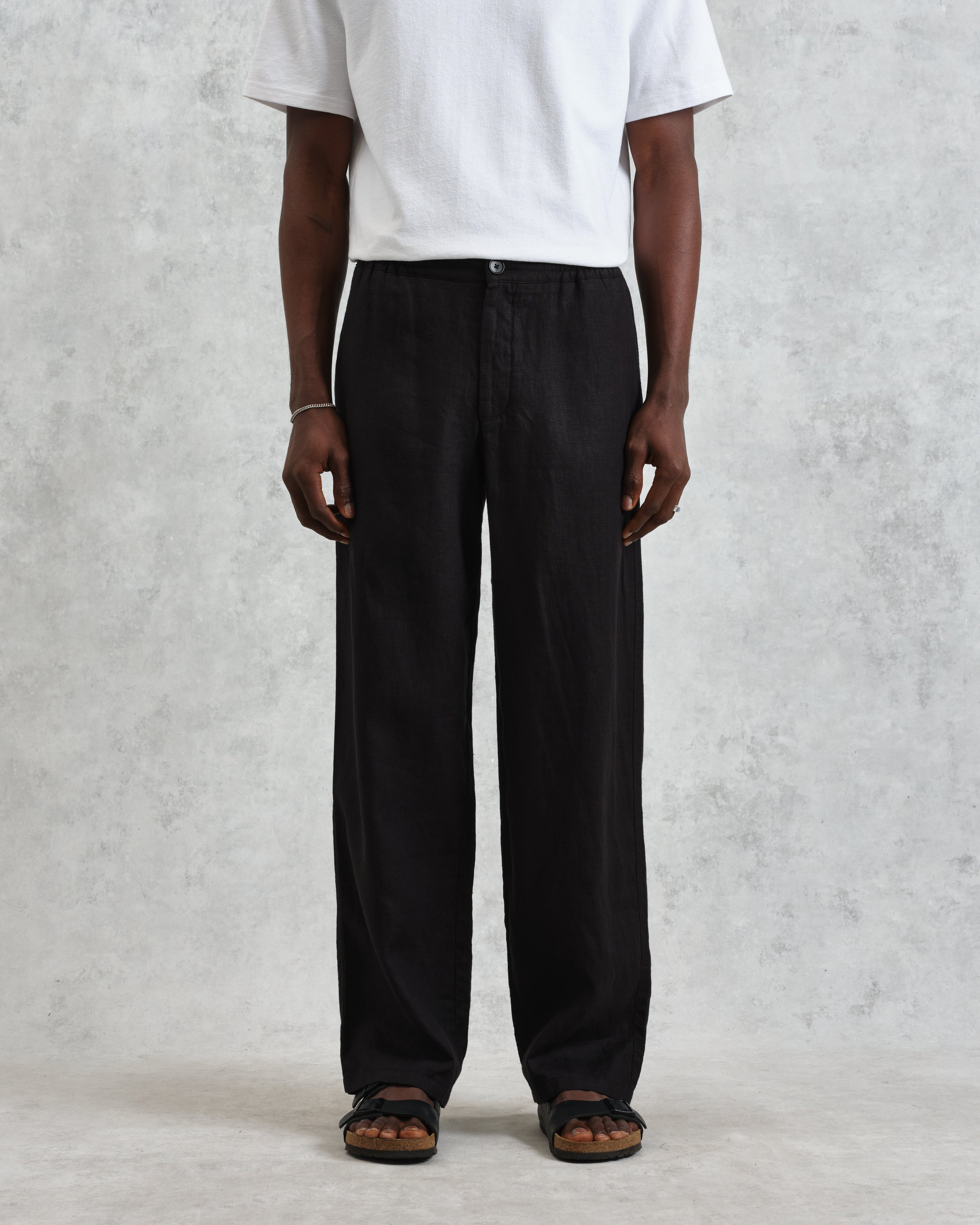 Glencoe - Washed Black Linen Trousers