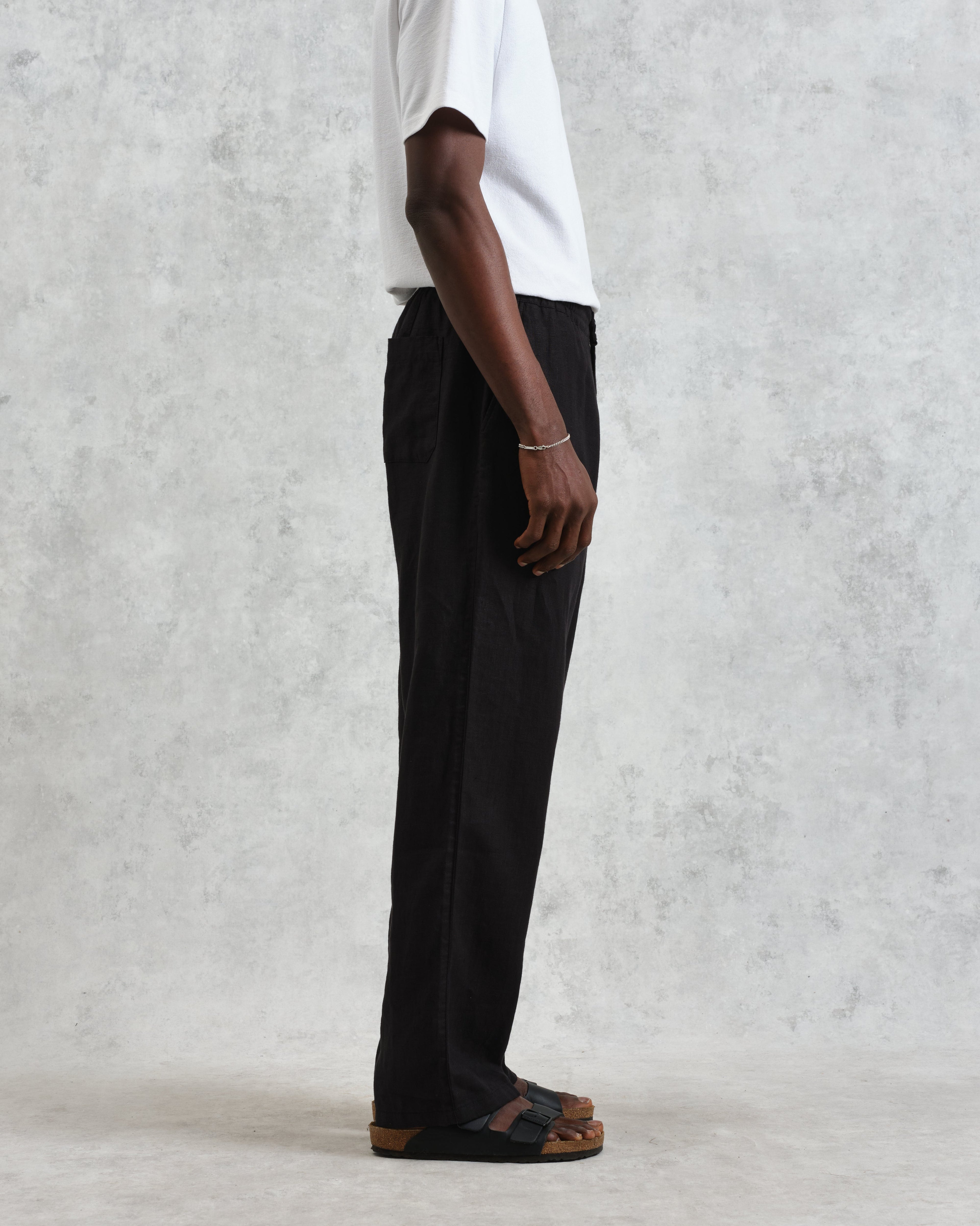 Glencoe - Washed Black Linen Trousers