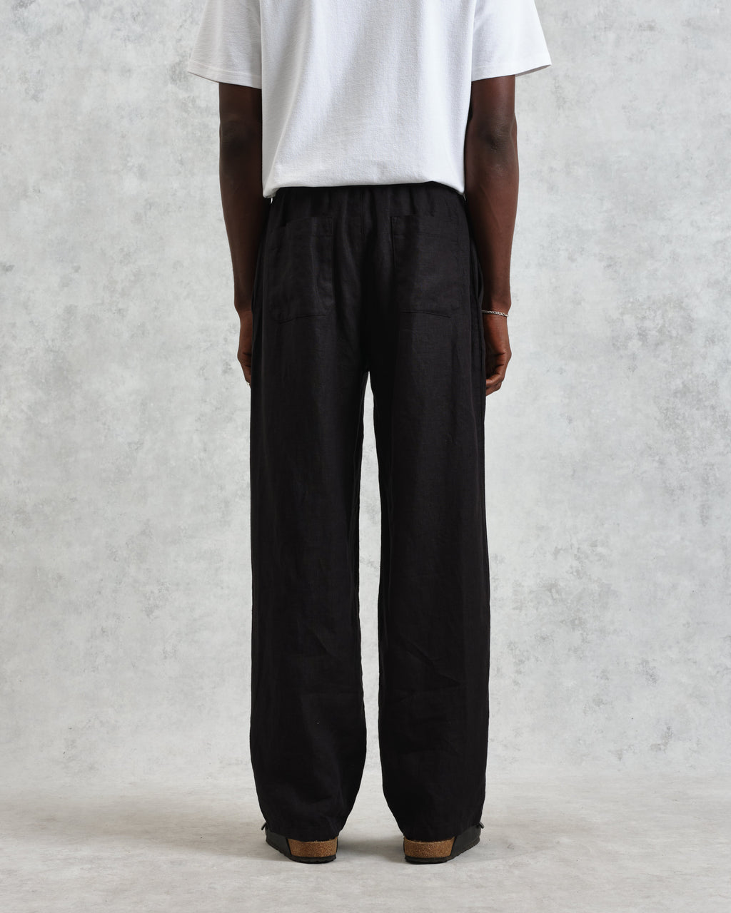 Glencoe - Washed Black Linen Trousers
