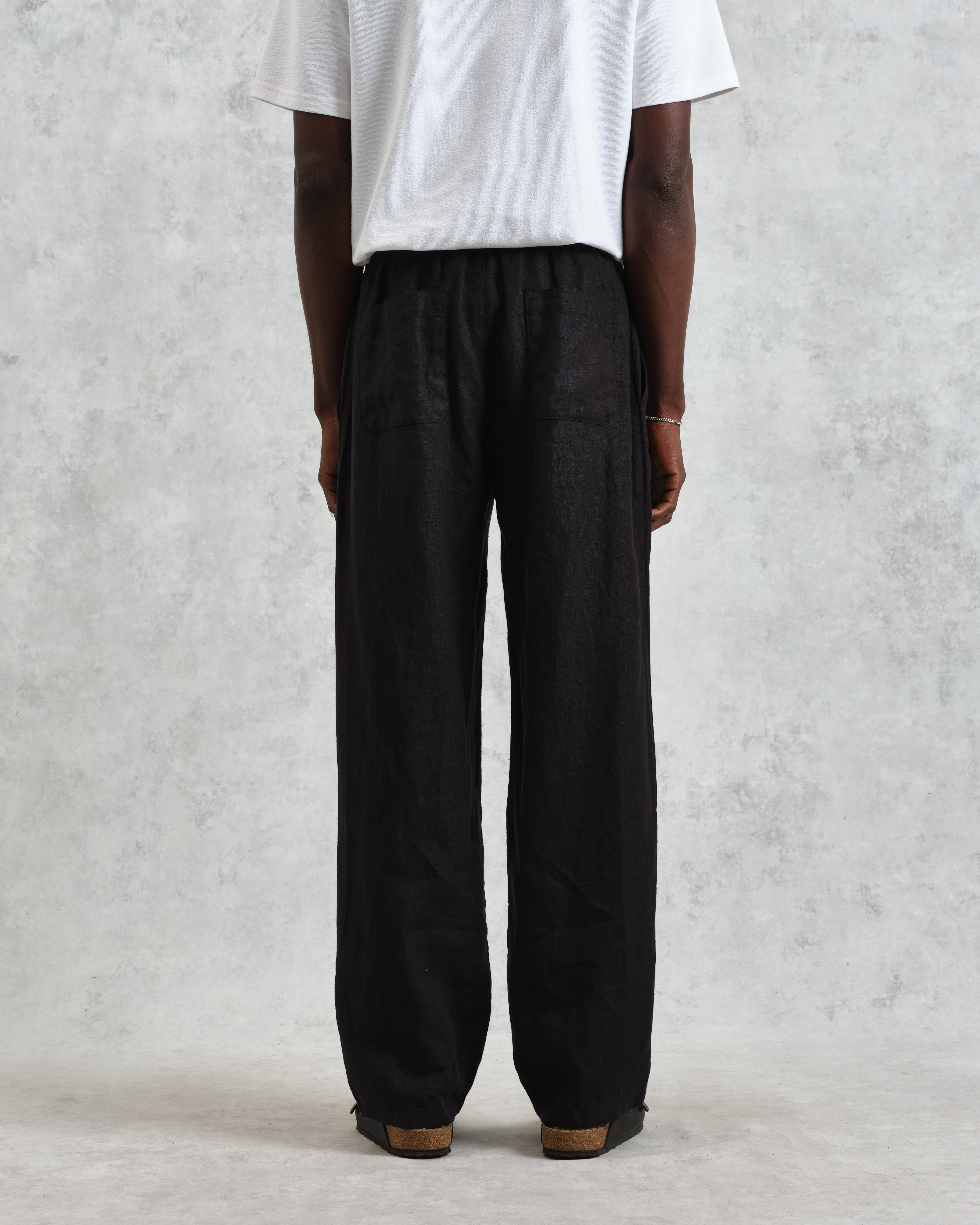 Glencoe - Washed Black Linen Trousers