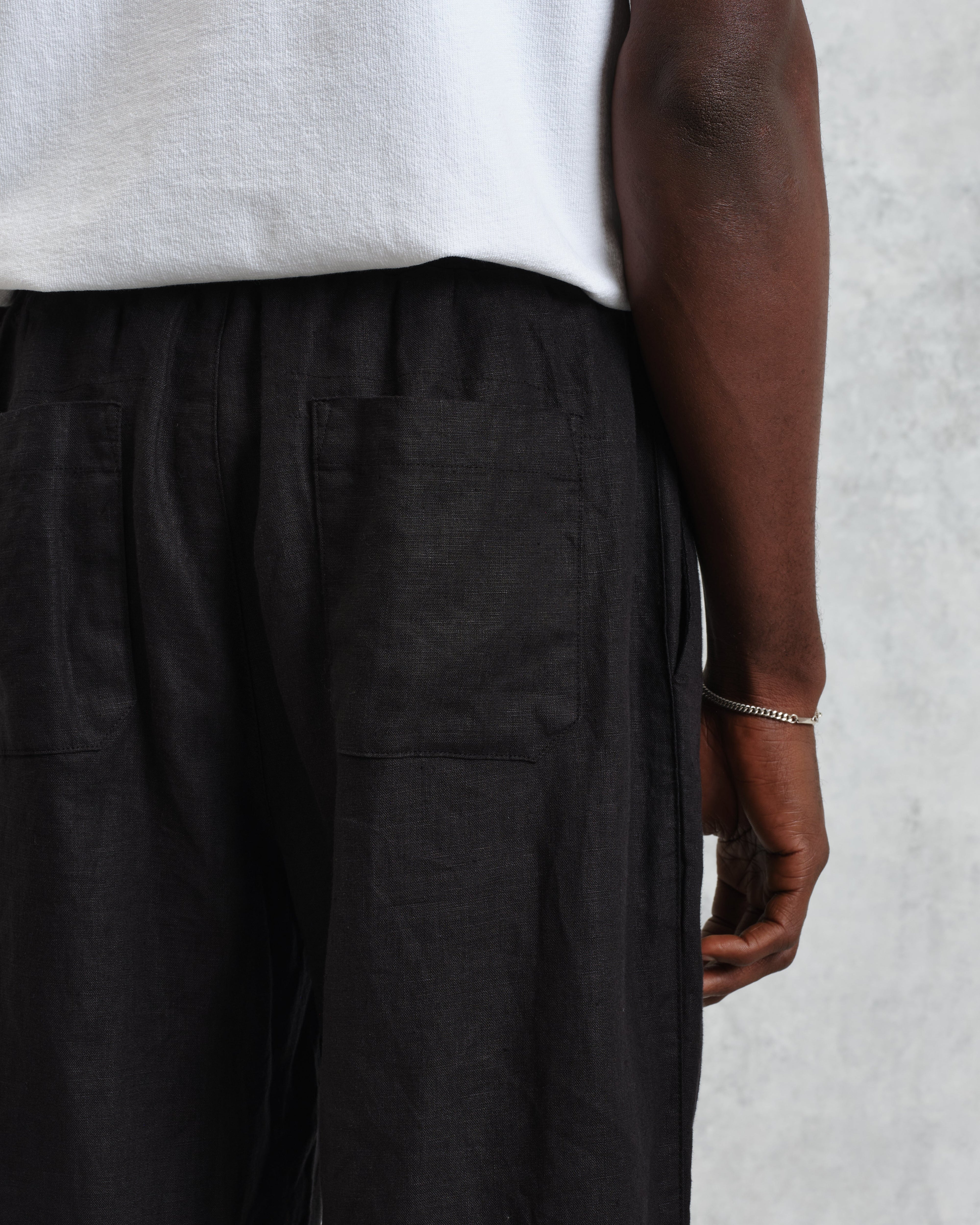 Glencoe - Washed Black Linen Trousers