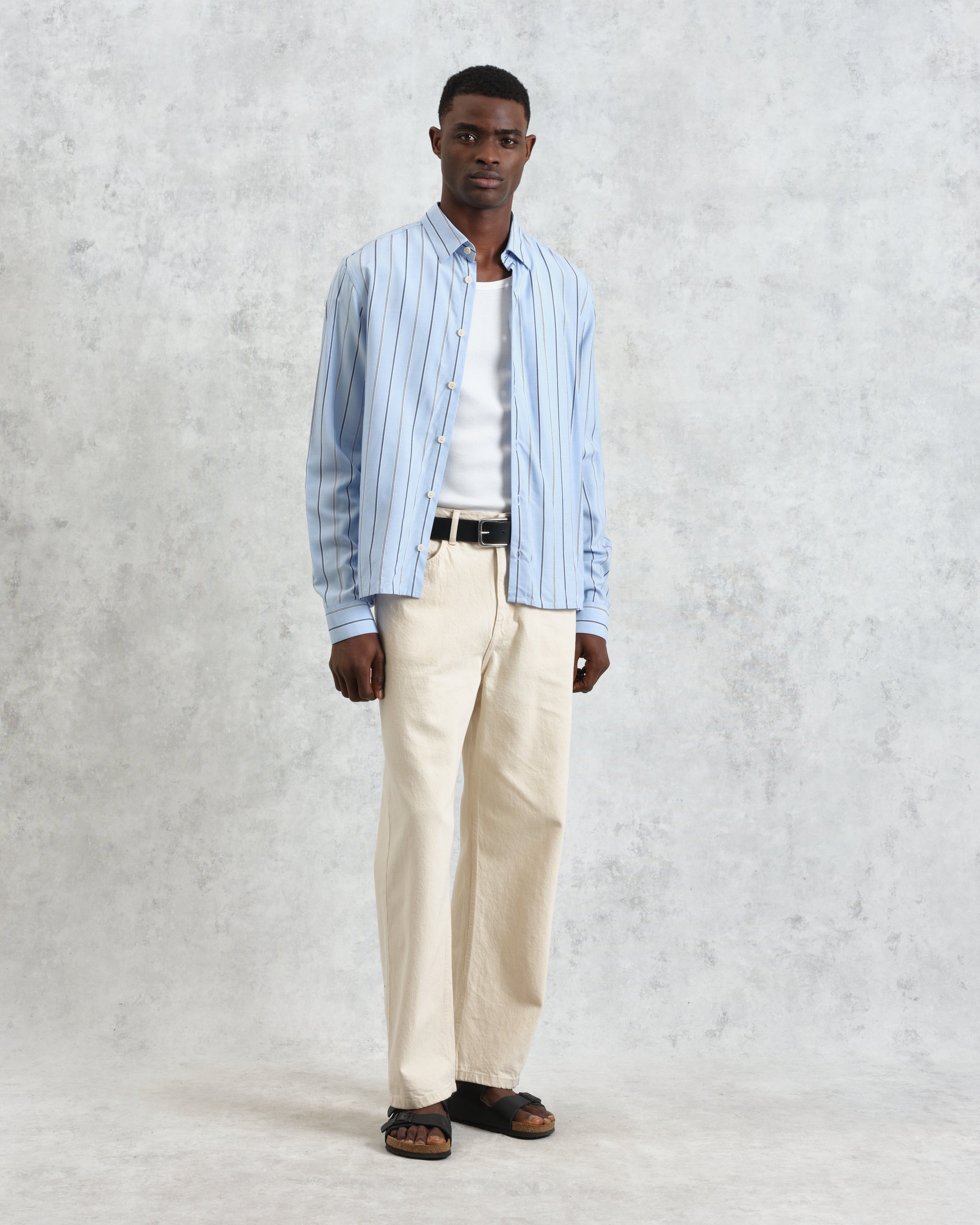 Halcomb - Blue Stripe Viscose Shirt