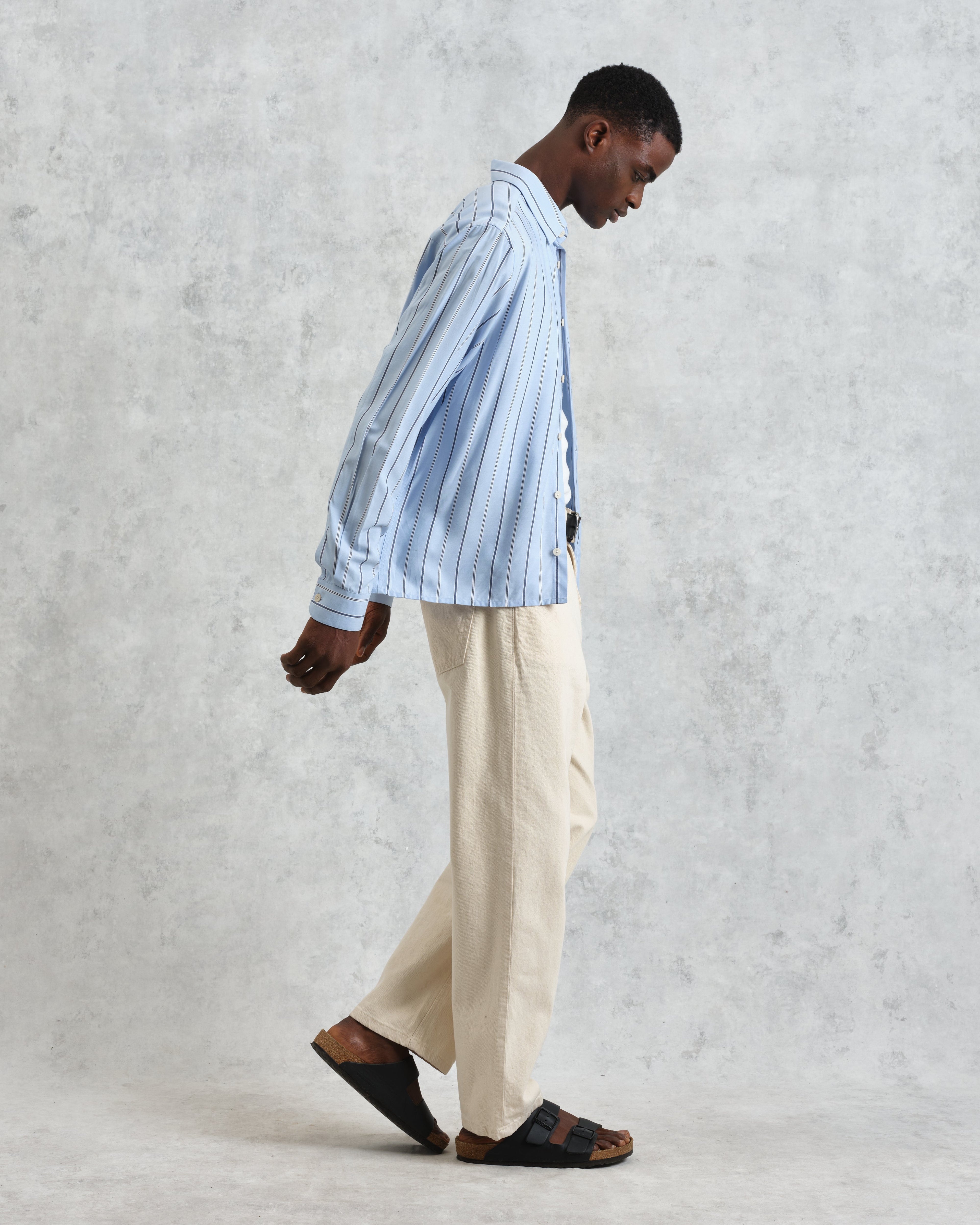 Halcomb - Blue Stripe Viscose Shirt