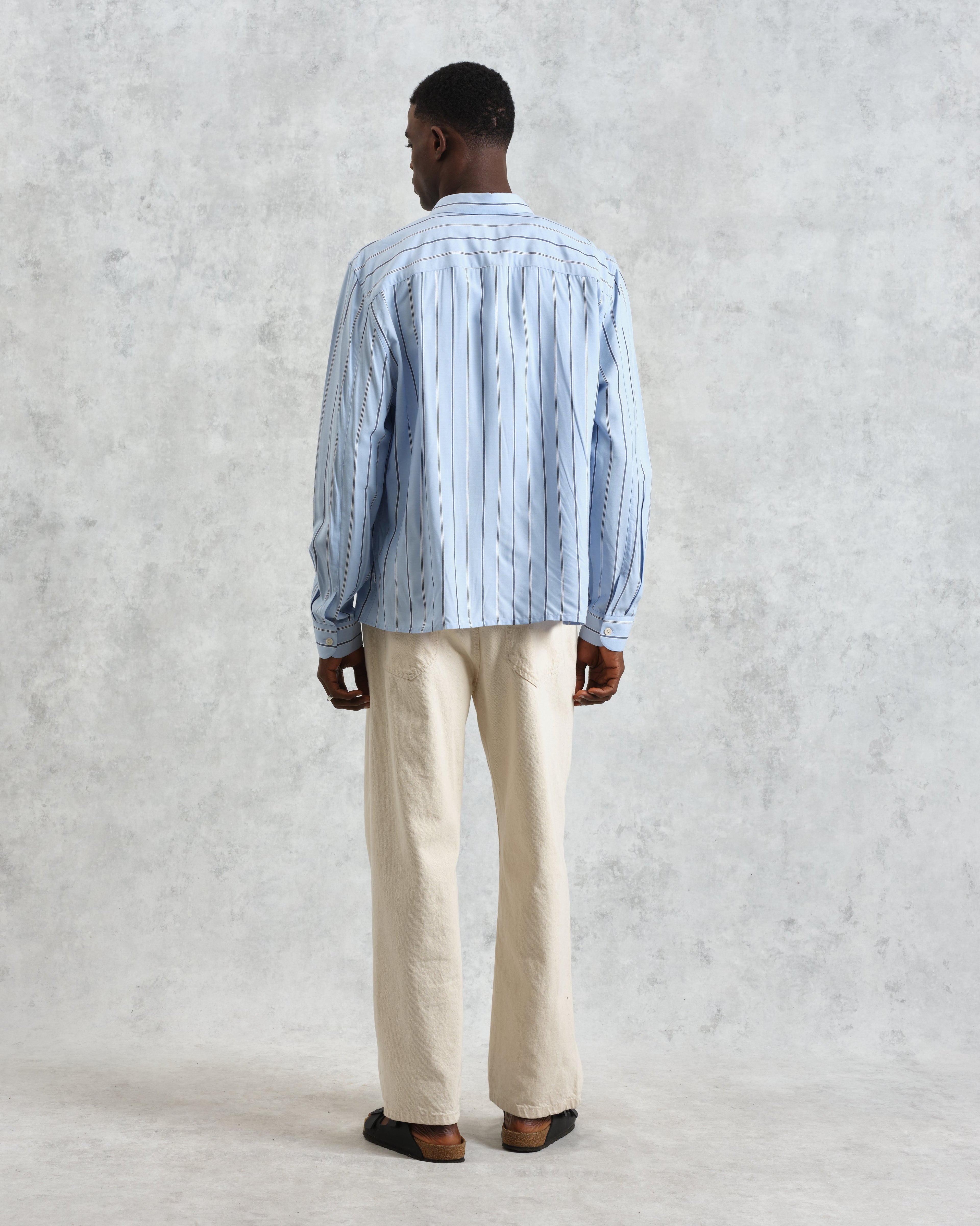 Halcomb - Blue Stripe Viscose Shirt