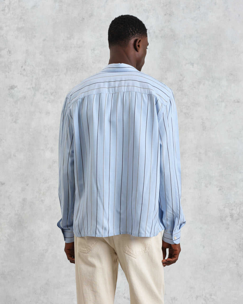 Halcomb - Blue Stripe Viscose Shirt
