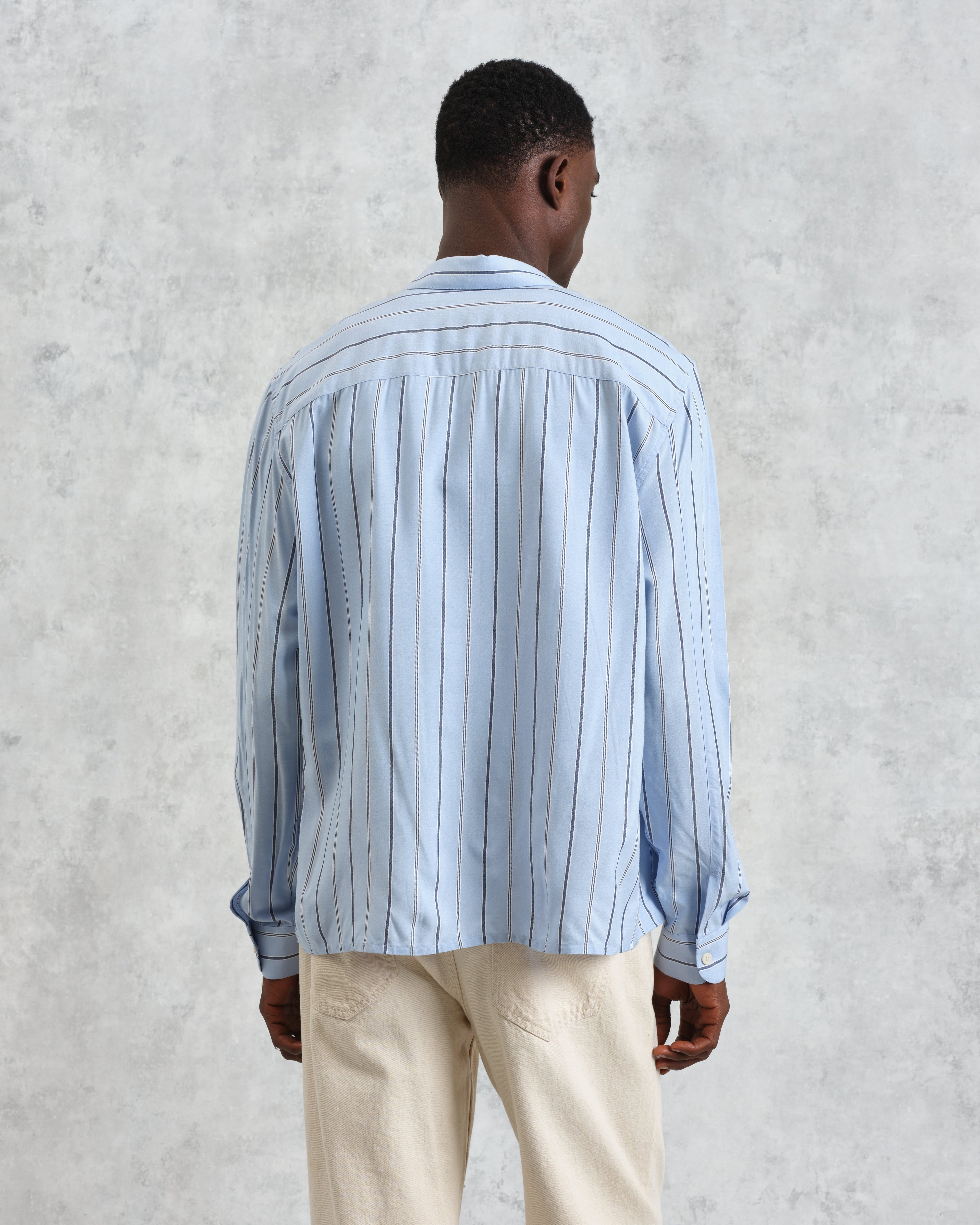 Halcomb - Blue Stripe Viscose Shirt