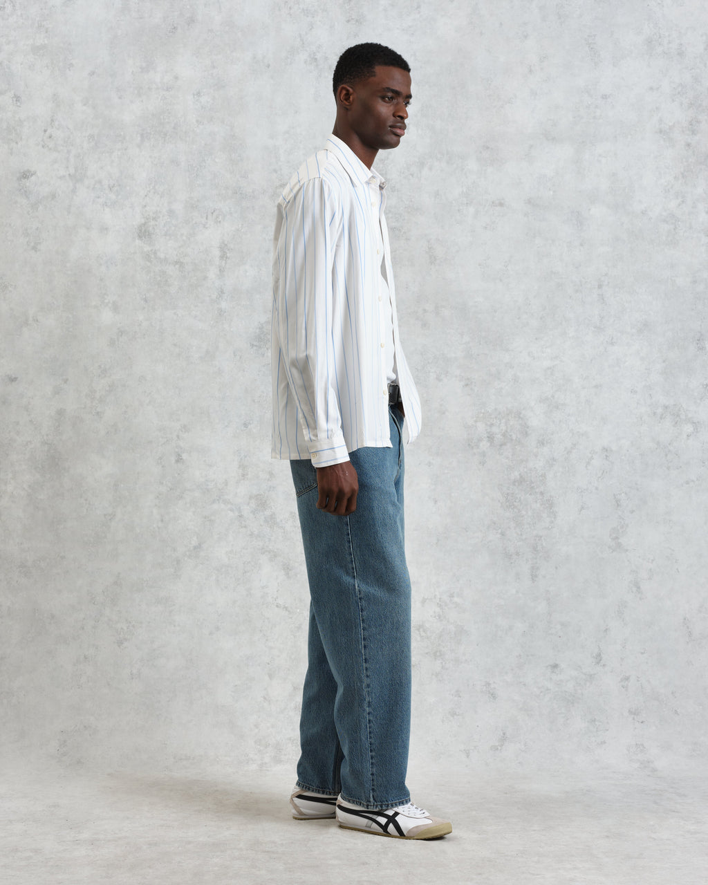 Halcomb - Ecru Stripe Viscose Shirt