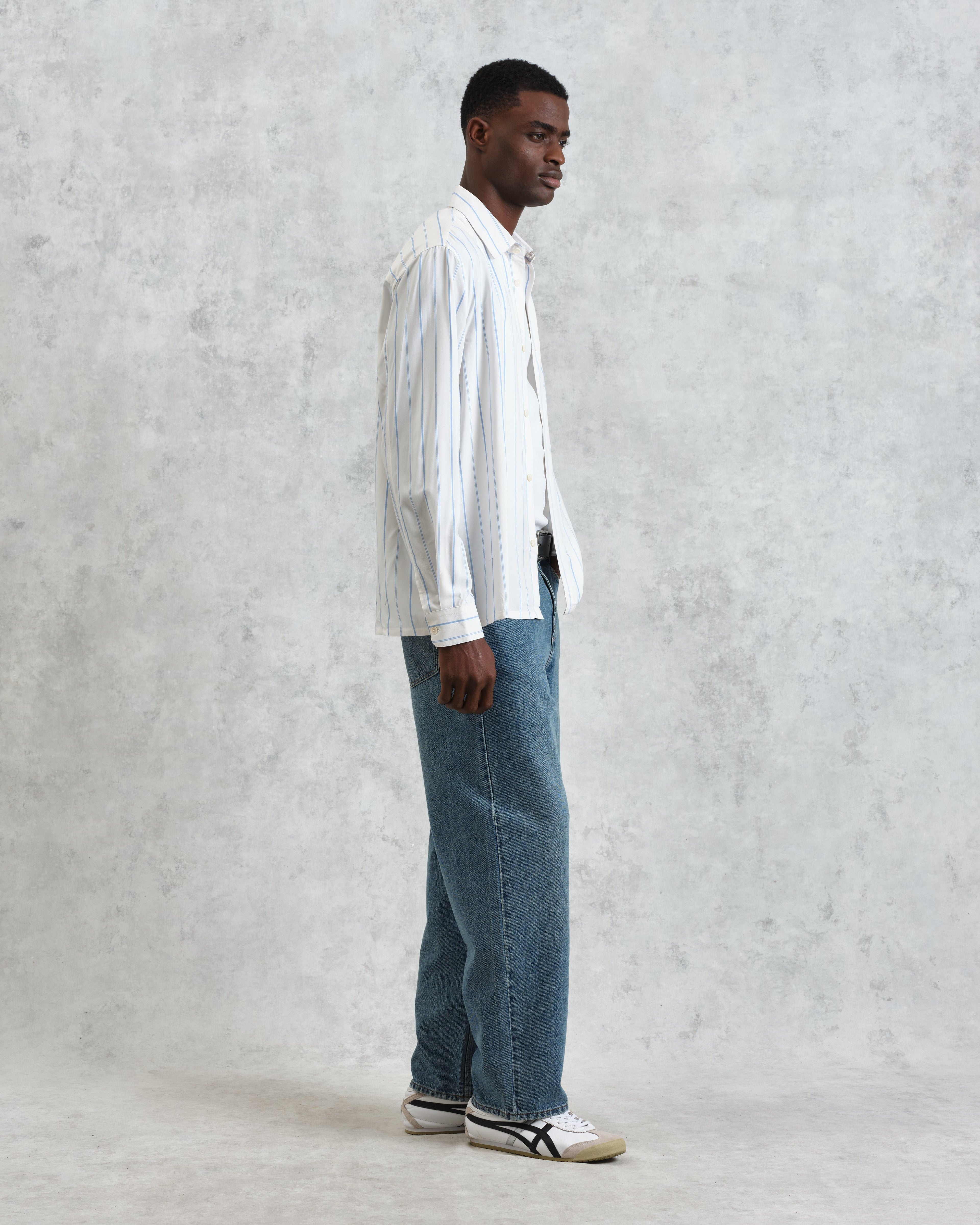 Halcomb - Ecru Stripe Viscose Shirt