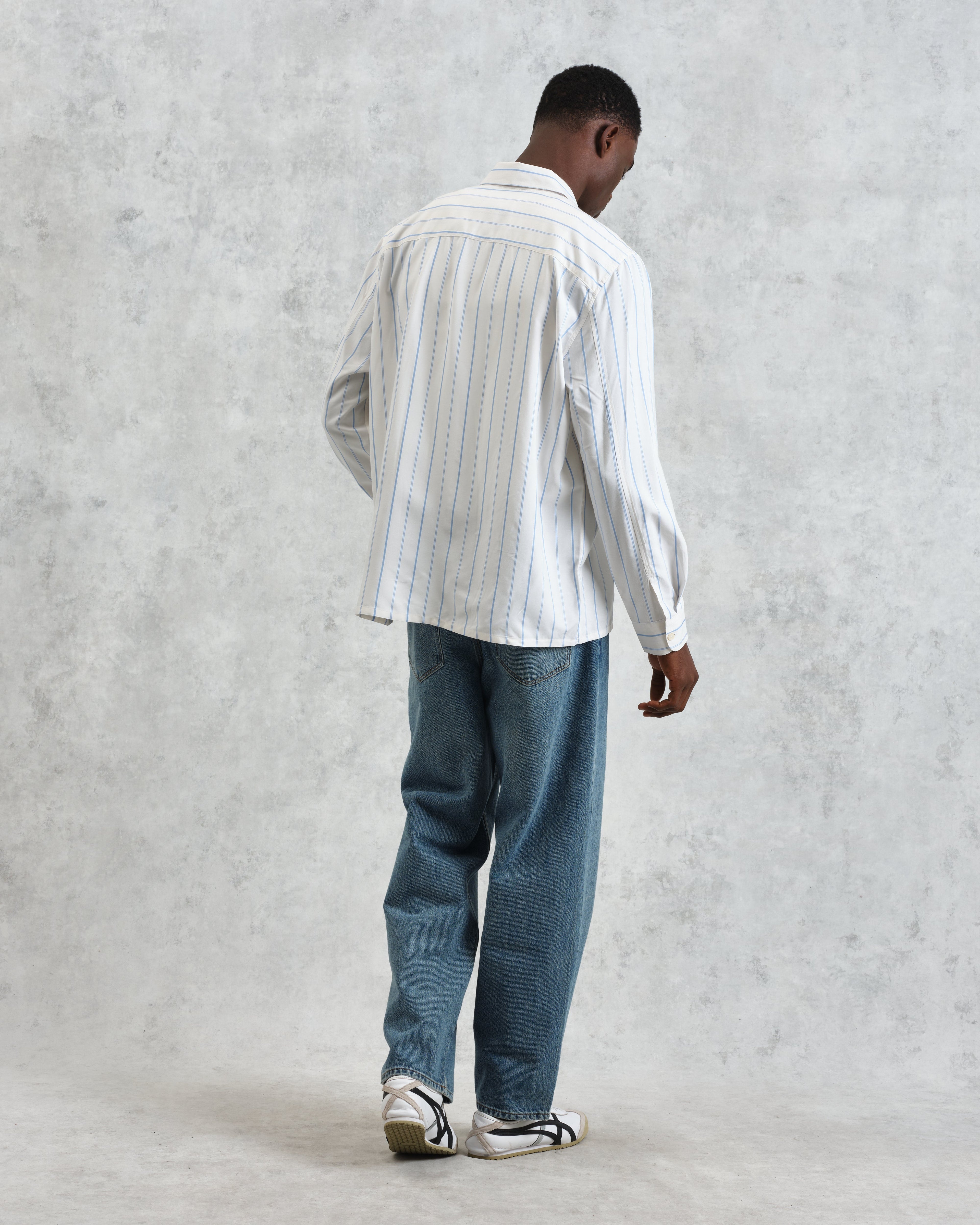 Halcomb - Ecru Stripe Viscose Shirt