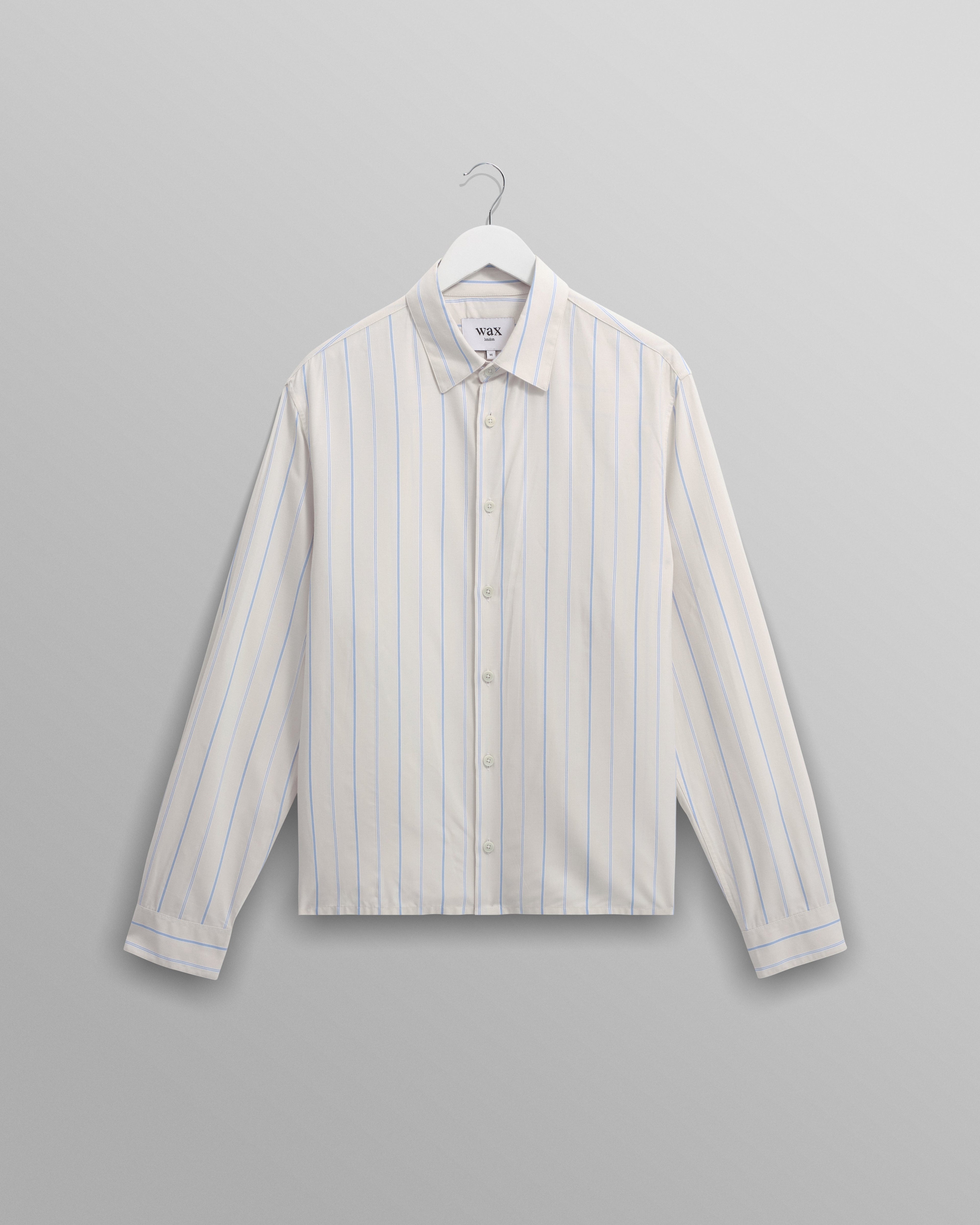 Halcomb - Ecru Stripe Viscose Shirt