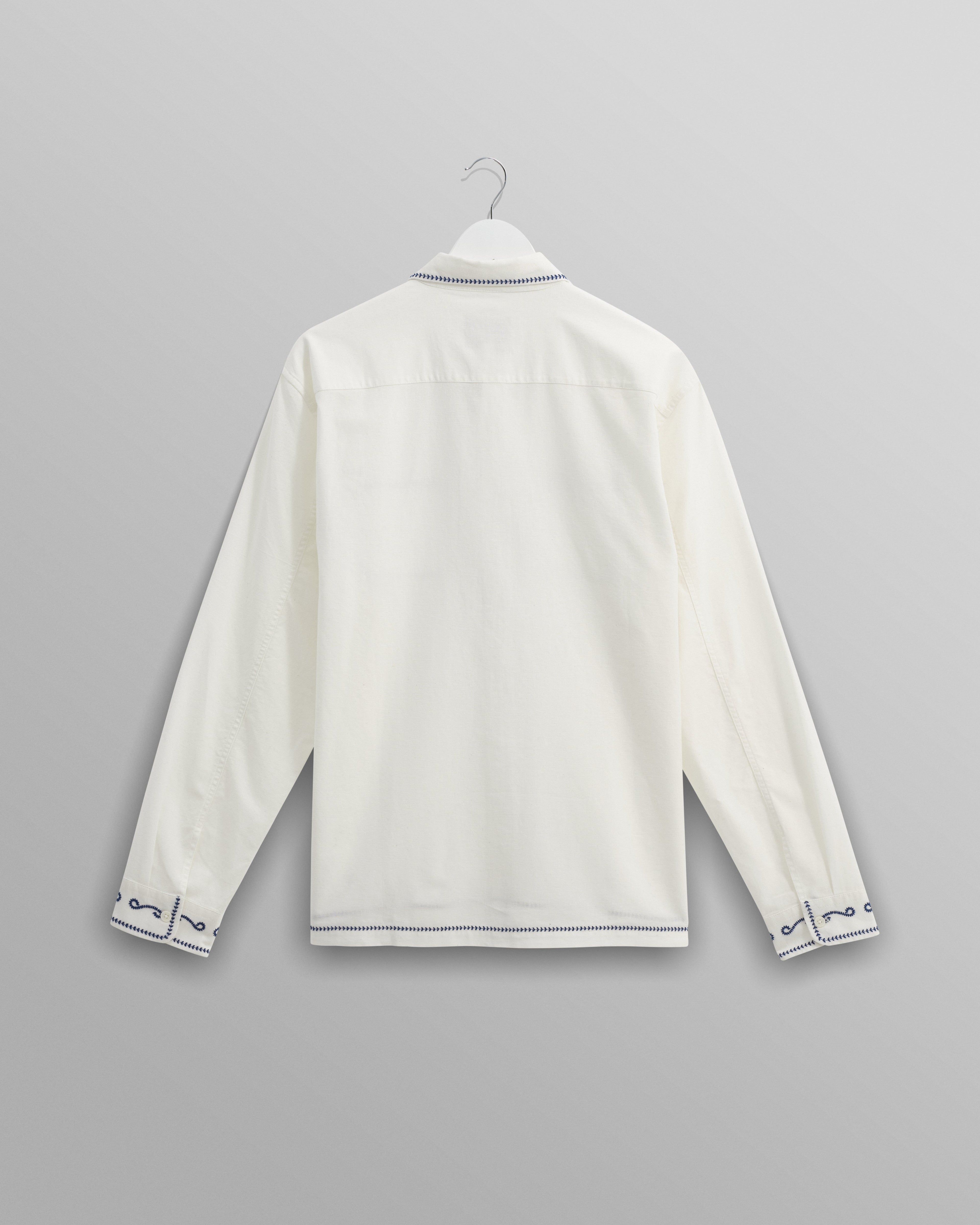 Haven - Ecru And Blue Embroidered Shirt