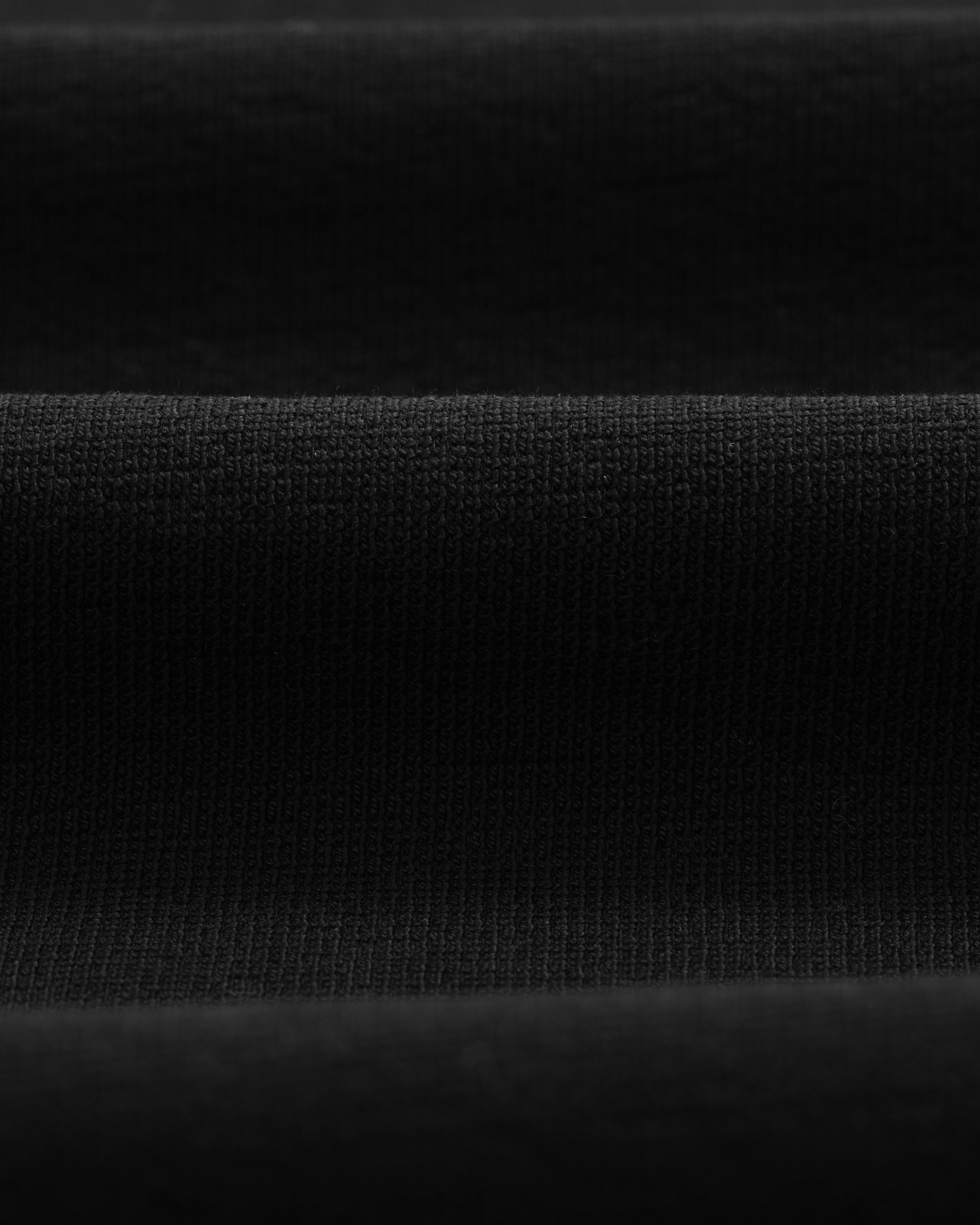 Hayden - Black Textured Organic Cotton Long Sleeve T-Shirt