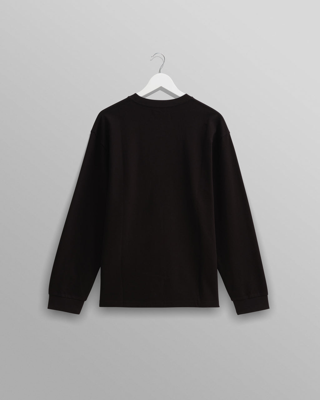 Hayden - Black Textured Organic Cotton Long Sleeve T-Shirt