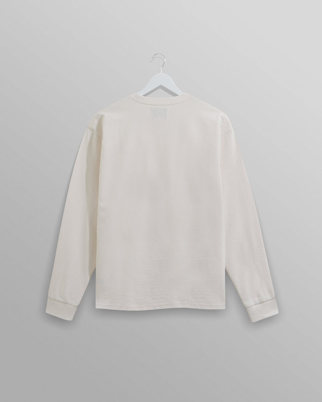Hayden - Ecru Textured Organic Cotton Long Sleeve T-Shirt