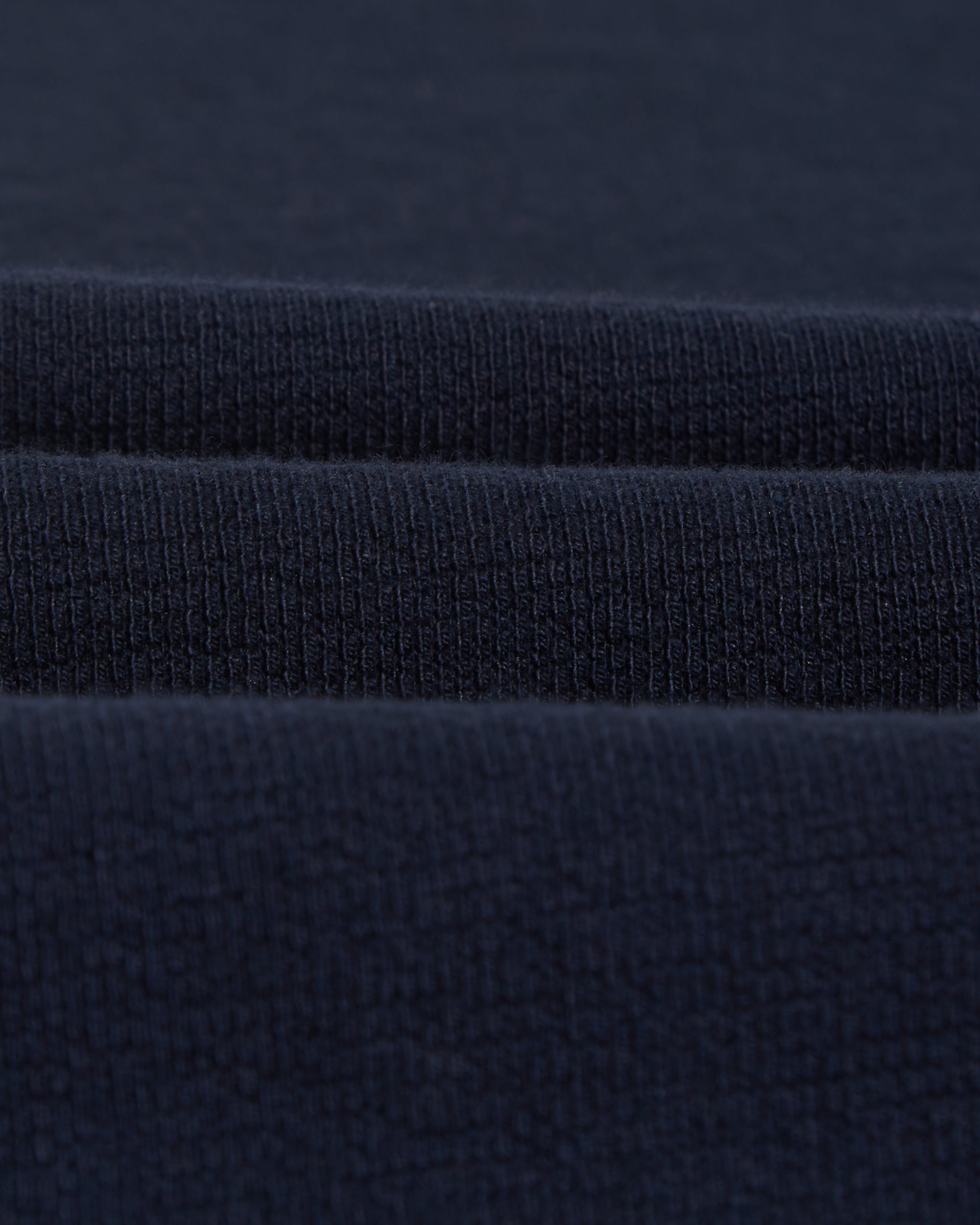 Hayden - Navy Textured Organic Cotton Long Sleeve T-Shirt