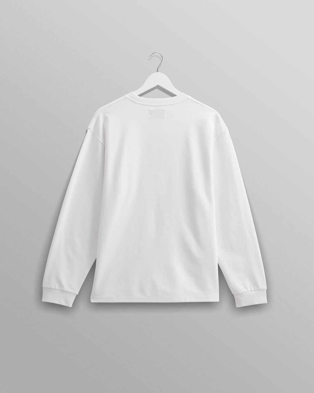 Hayden - White Textured Organic Cotton Long Sleeve T-Shirt