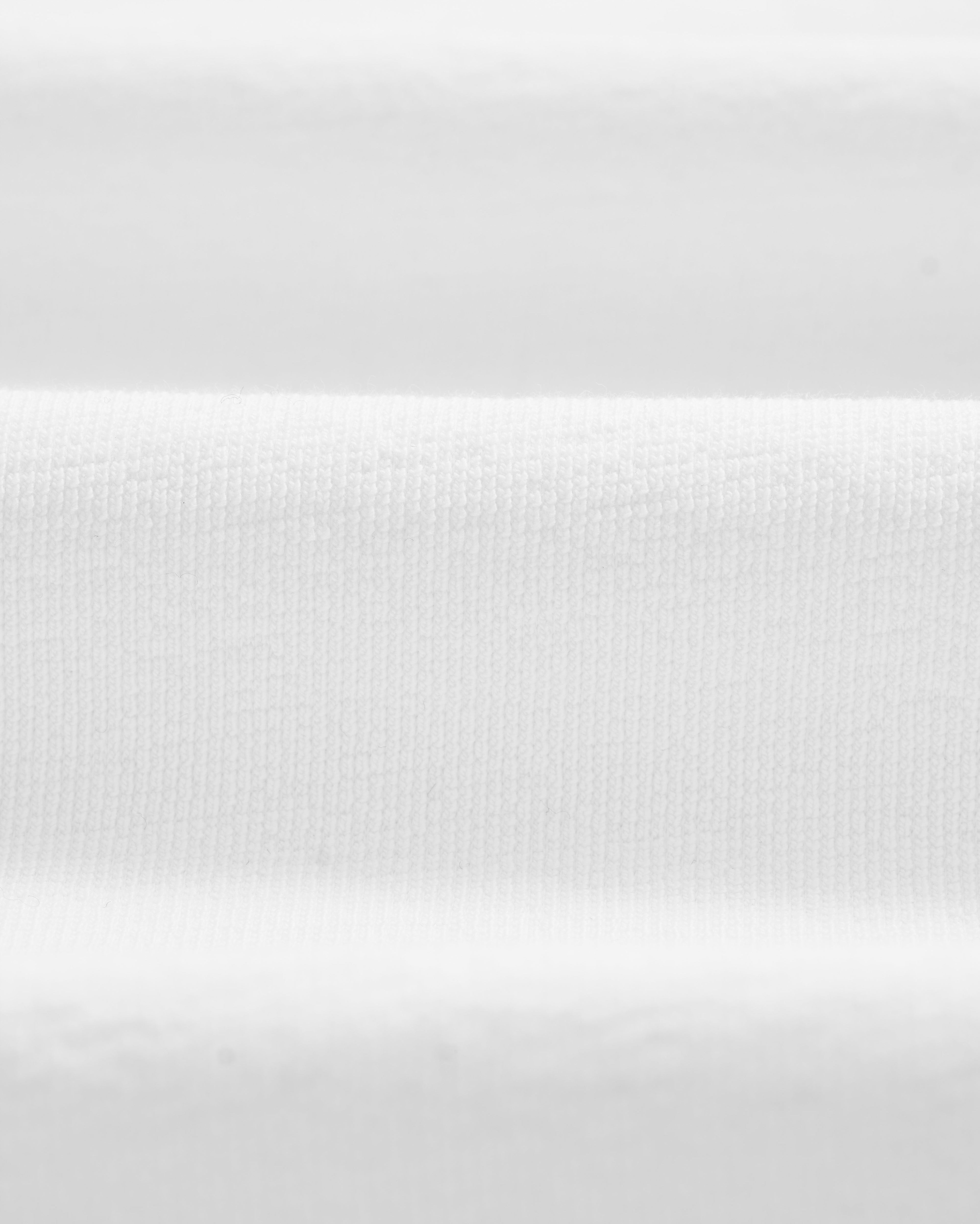 Hayden - White Textured Organic Cotton Long Sleeve T-Shirt