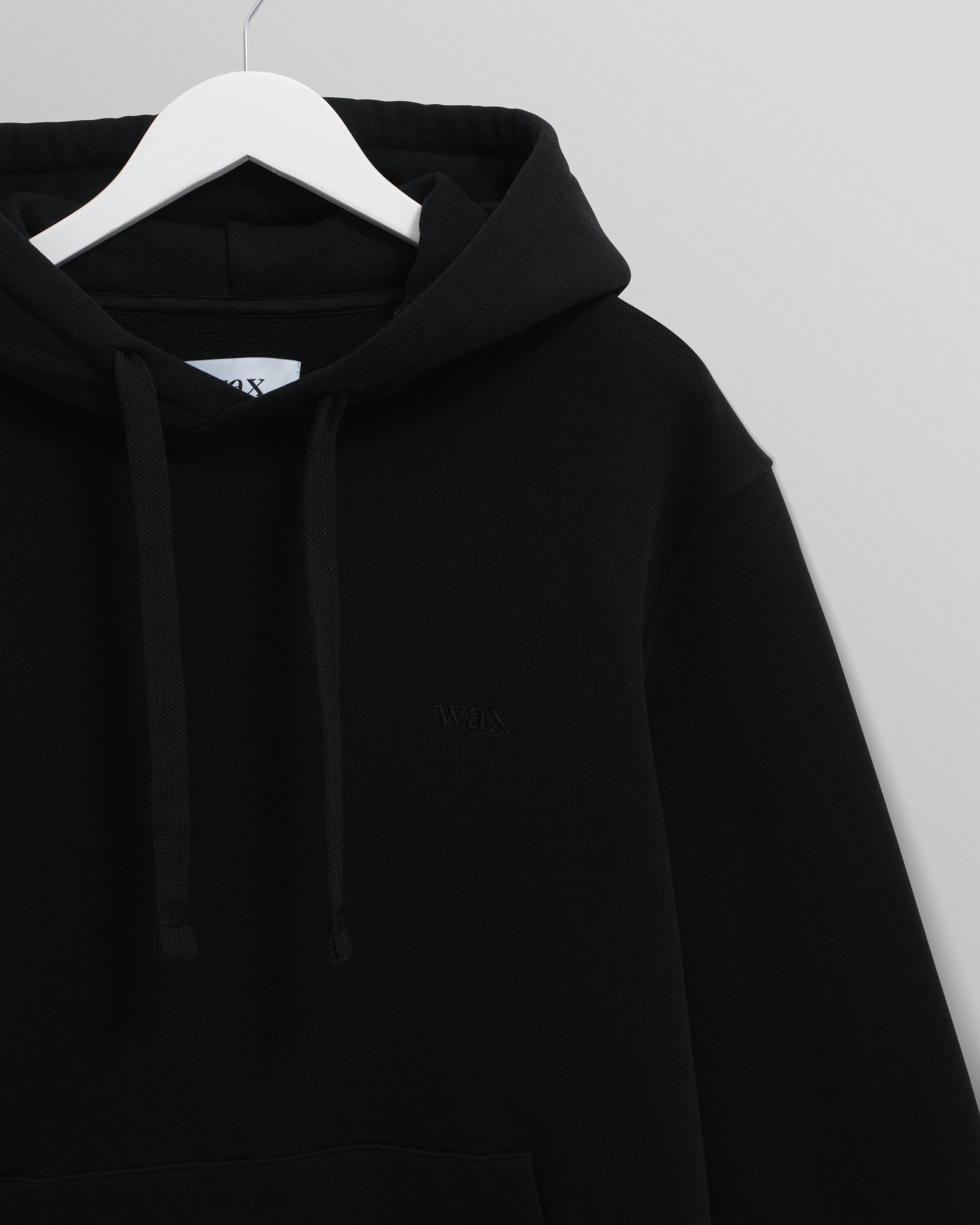 Hoxton - Black Brushed Organic Cotton Hoodie