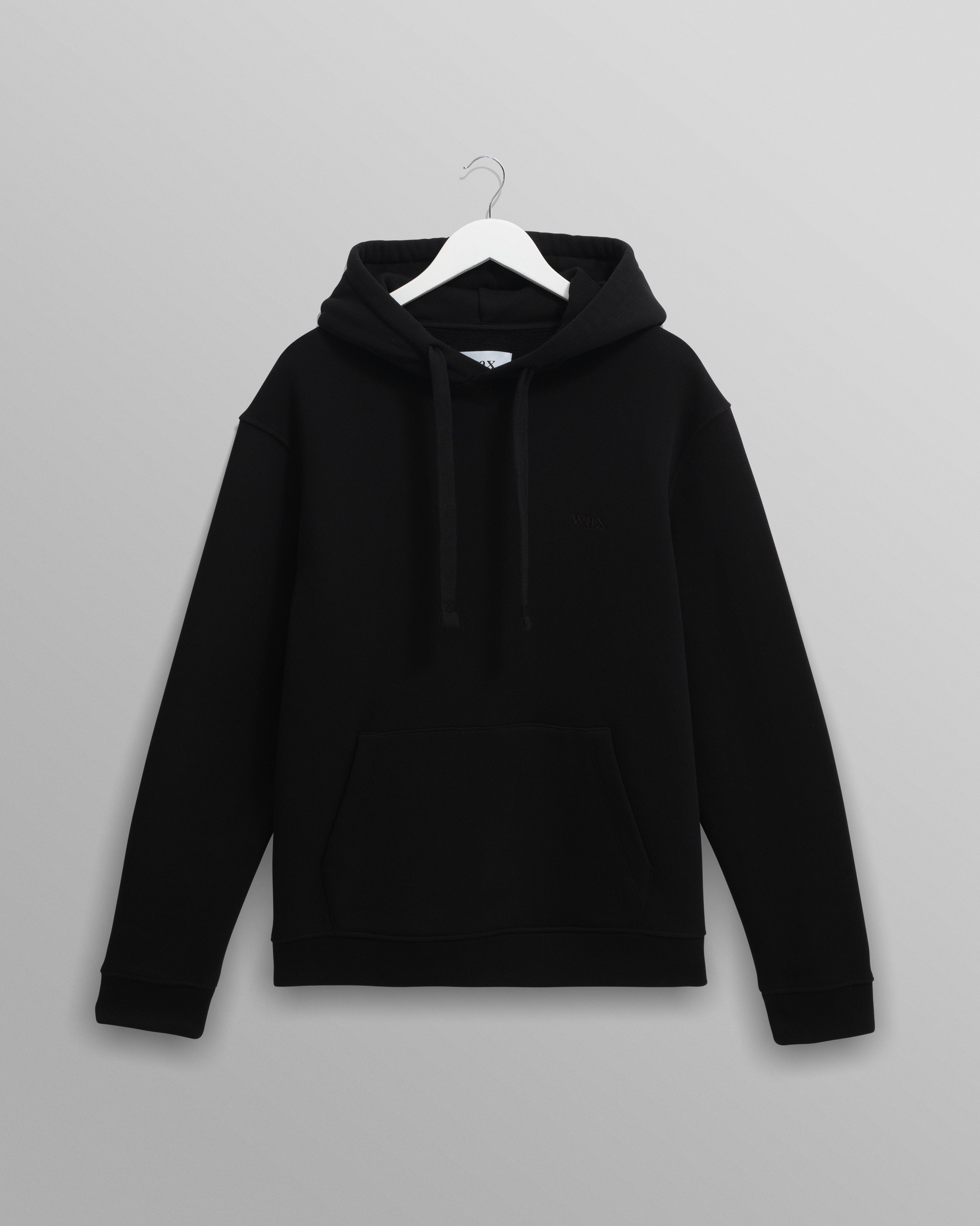 Hoxton - Black Brushed Organic Cotton Hoodie