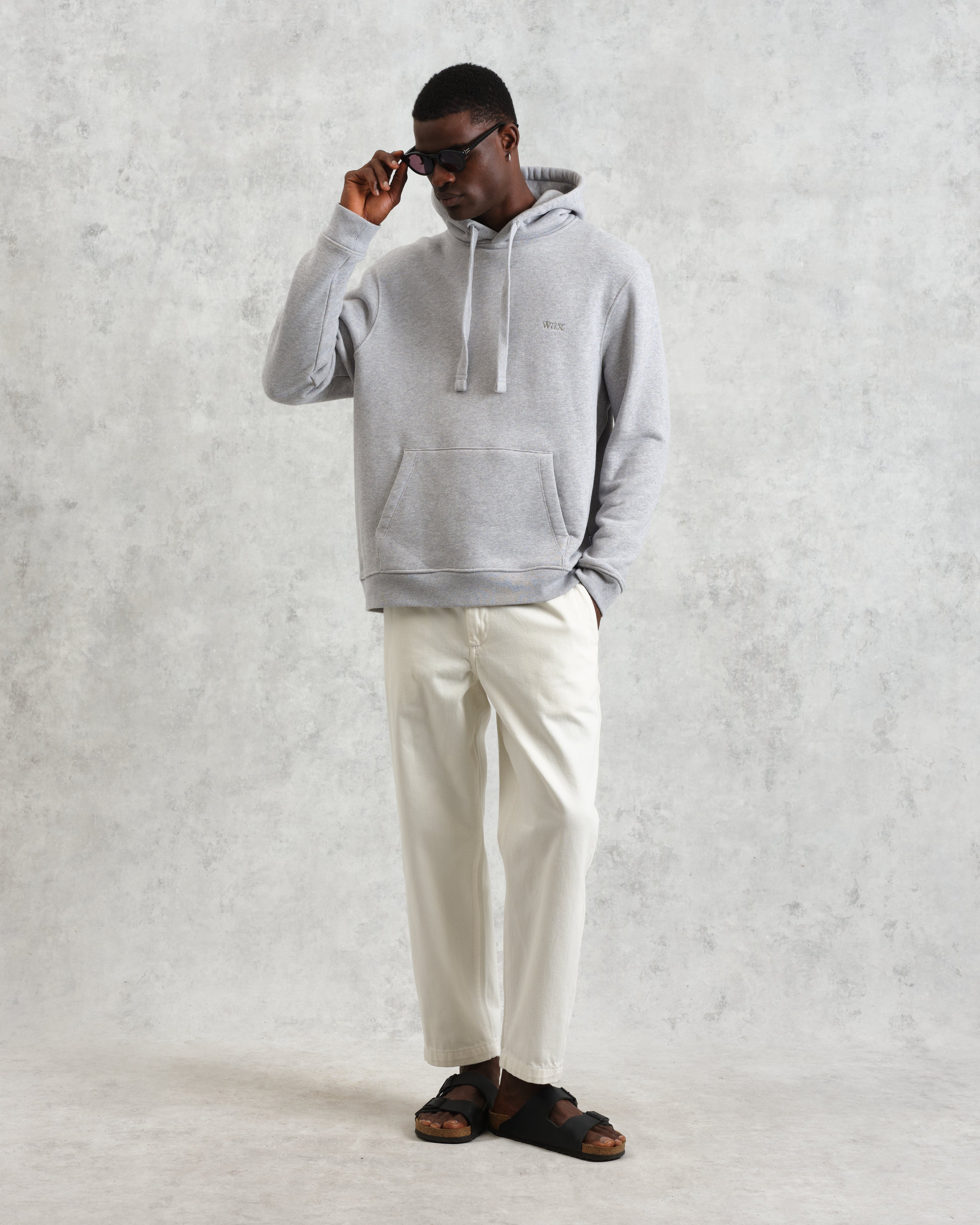 Hoxton - Heather Grey Brushed Organic Cotton Hoodie