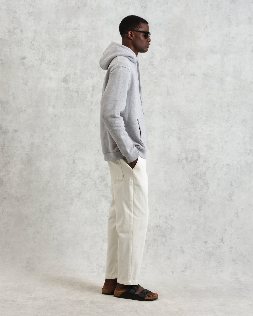 Hoxton - Heather Grey Brushed Organic Cotton Hoodie