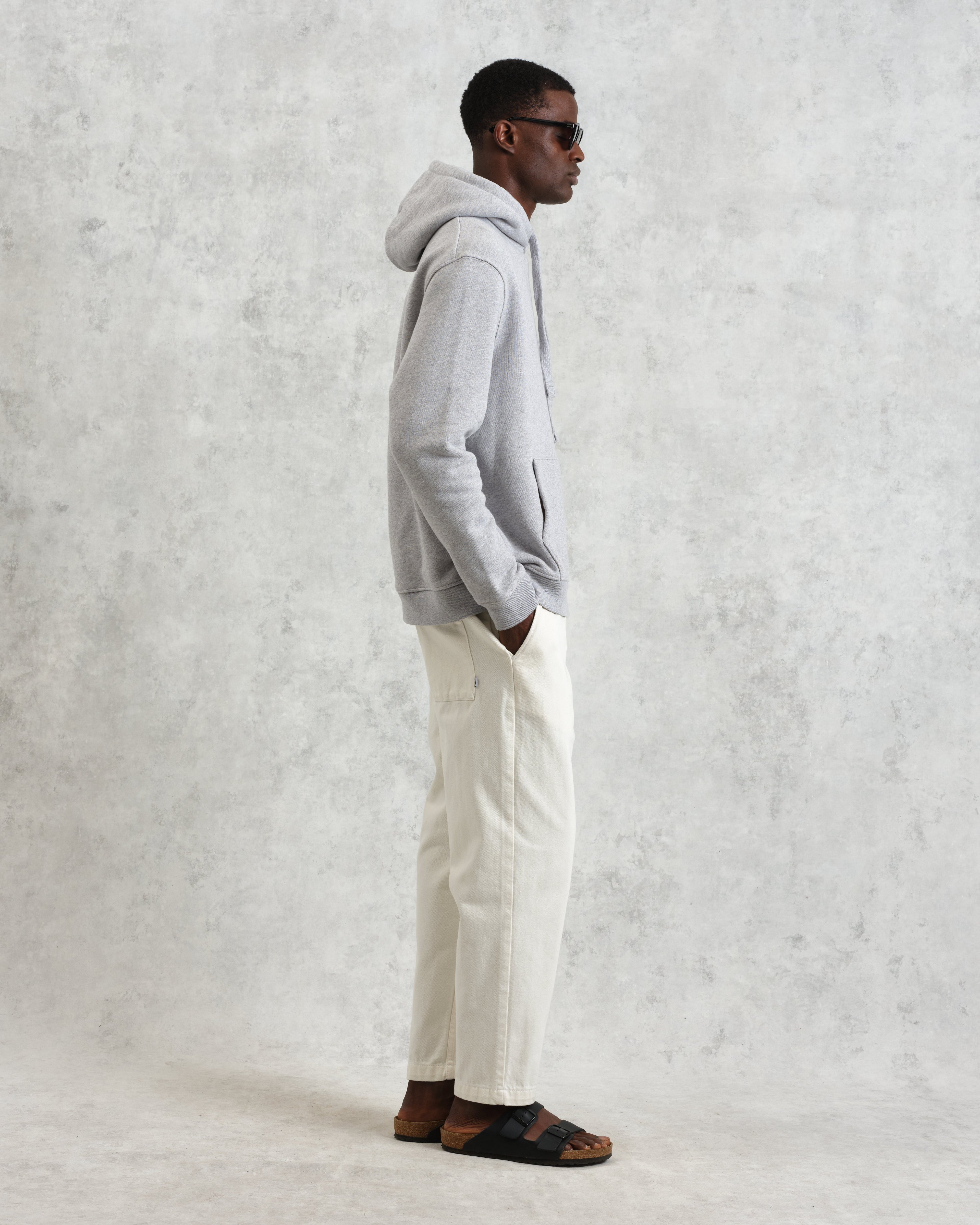 Hoxton - Heather Grey Brushed Organic Cotton Hoodie