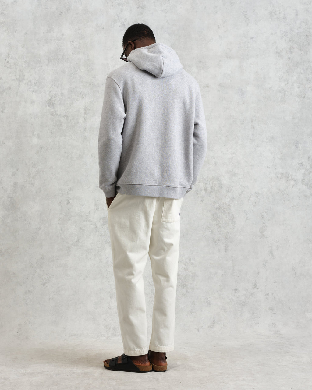 Hoxton - Heather Grey Brushed Organic Cotton Hoodie