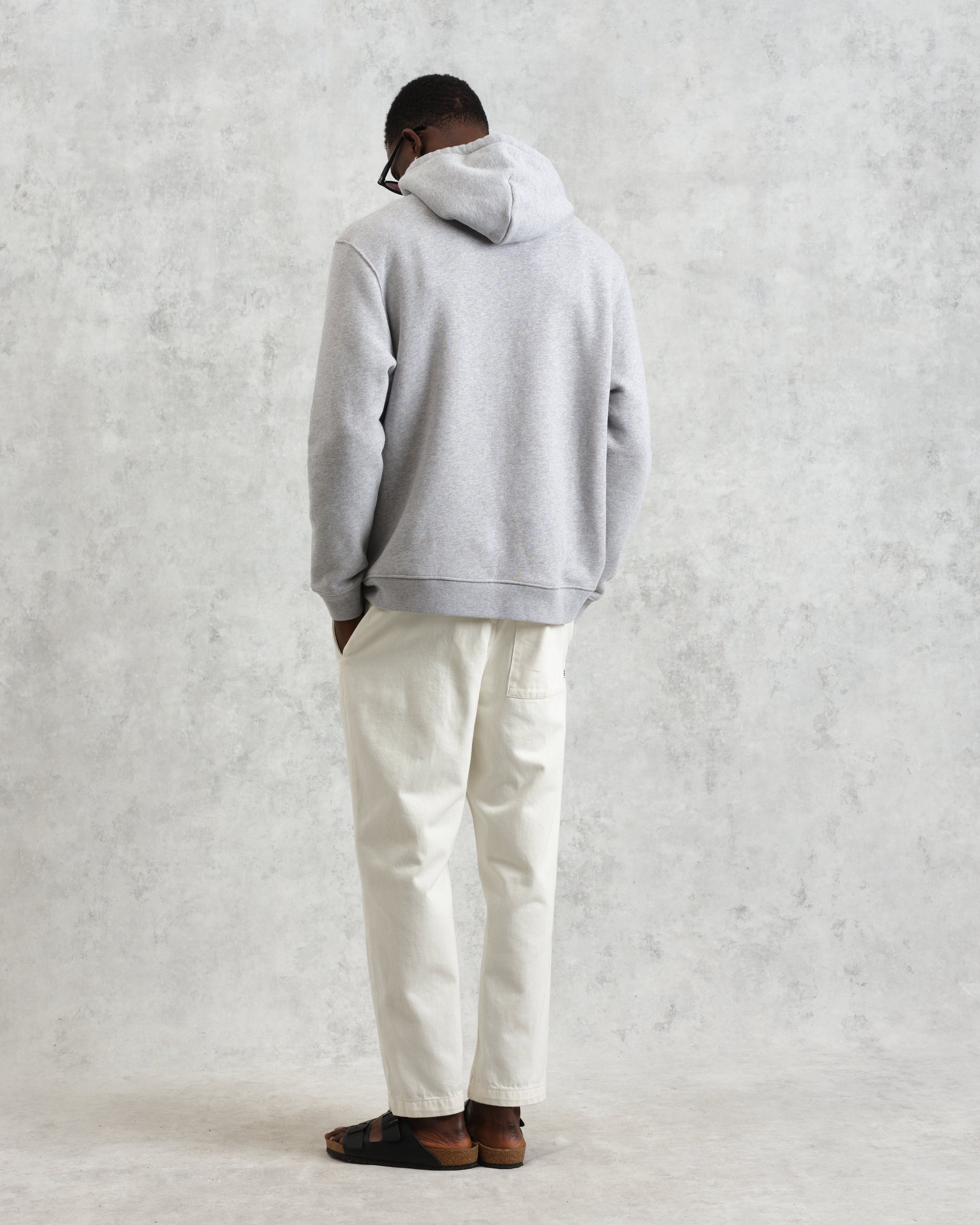 Hoxton - Heather Grey Brushed Organic Cotton Hoodie