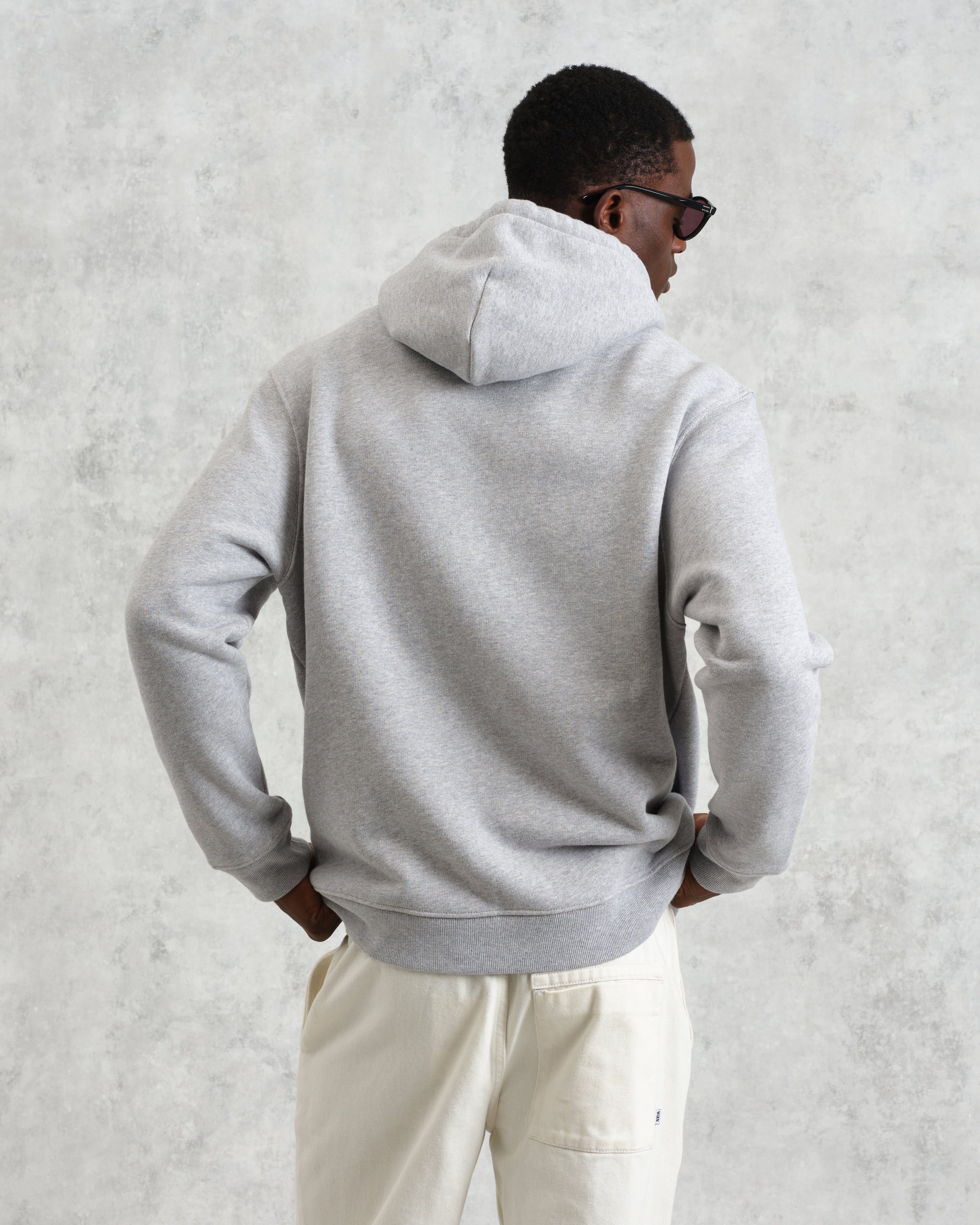 Hoxton - Heather Grey Brushed Organic Cotton Hoodie