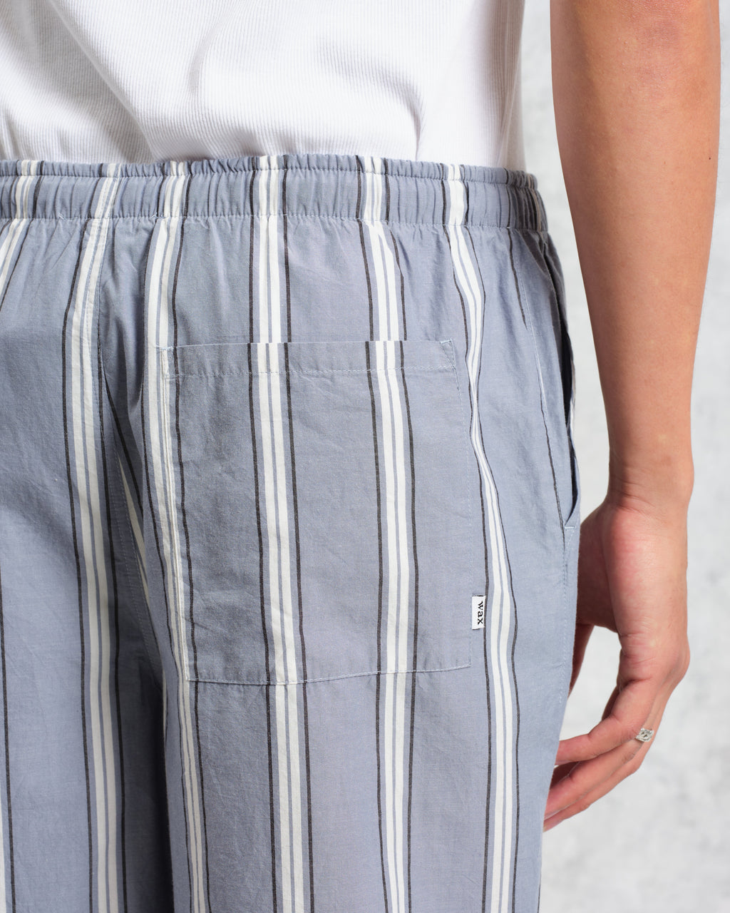 Hutton - Blue And Ecru Oxford Stripe Lounge Trouser