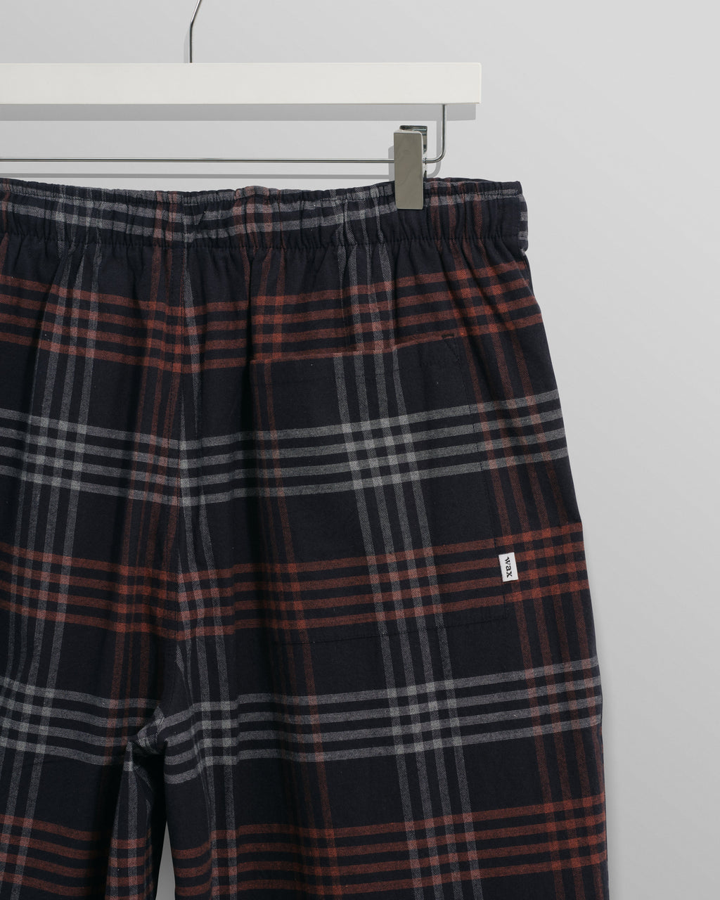 Hutton - Navy And Orange Check Flannel Lounge Trouser