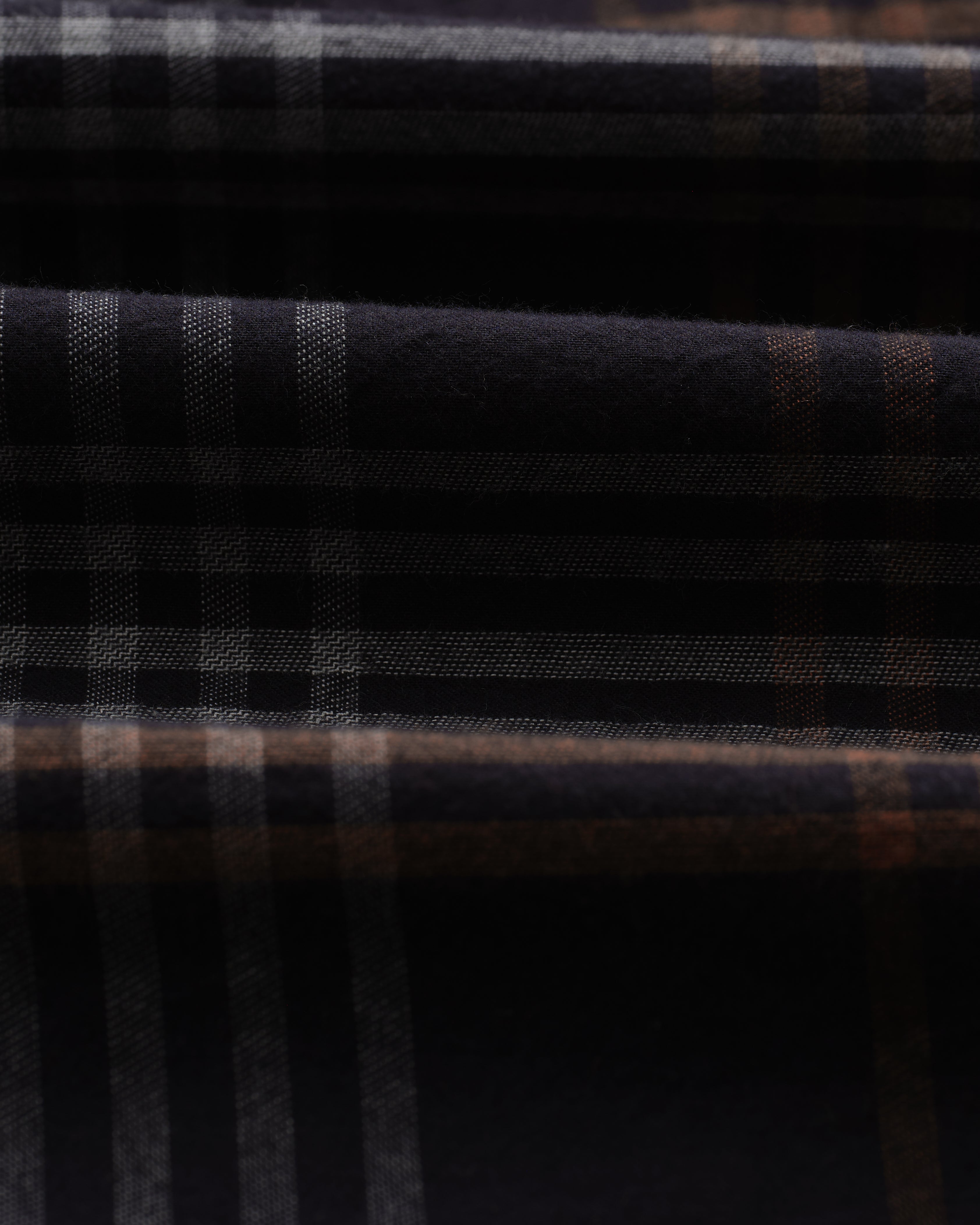 Hutton - Navy And Orange Check Flannel Lounge Trouser