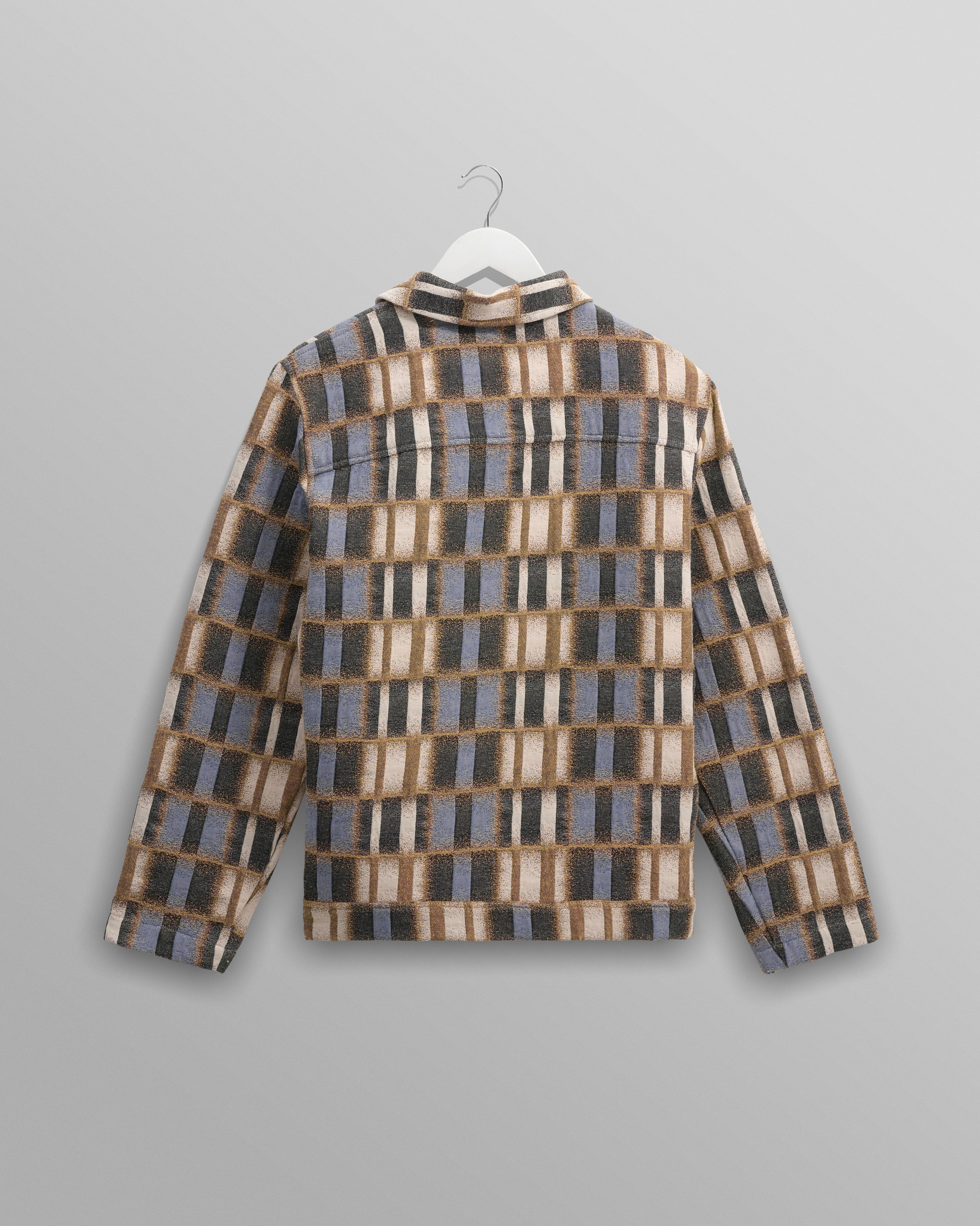 Iggy - Beige And Blue Ombre Grid Jacket