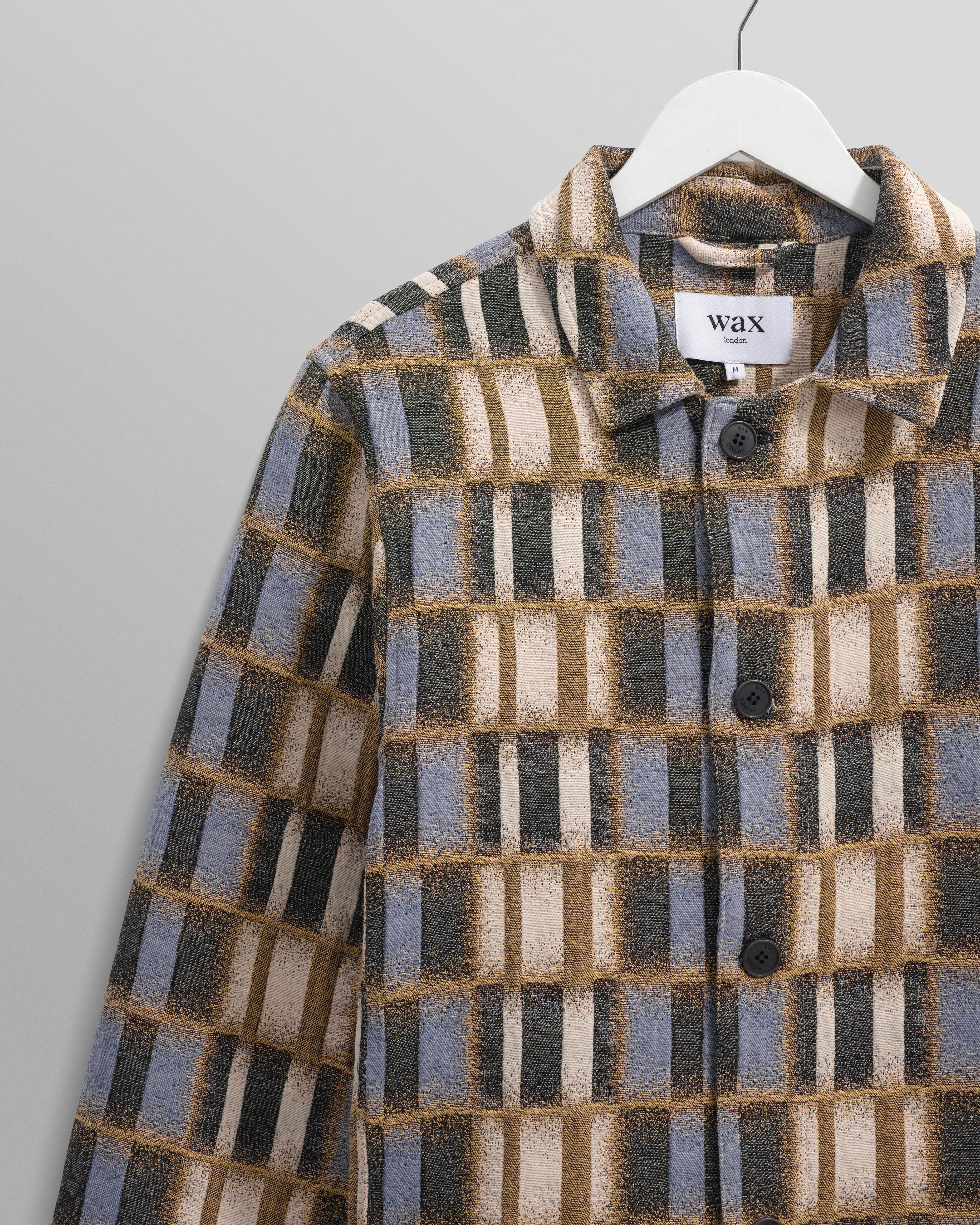 Iggy - Beige And Blue Ombre Grid Jacket