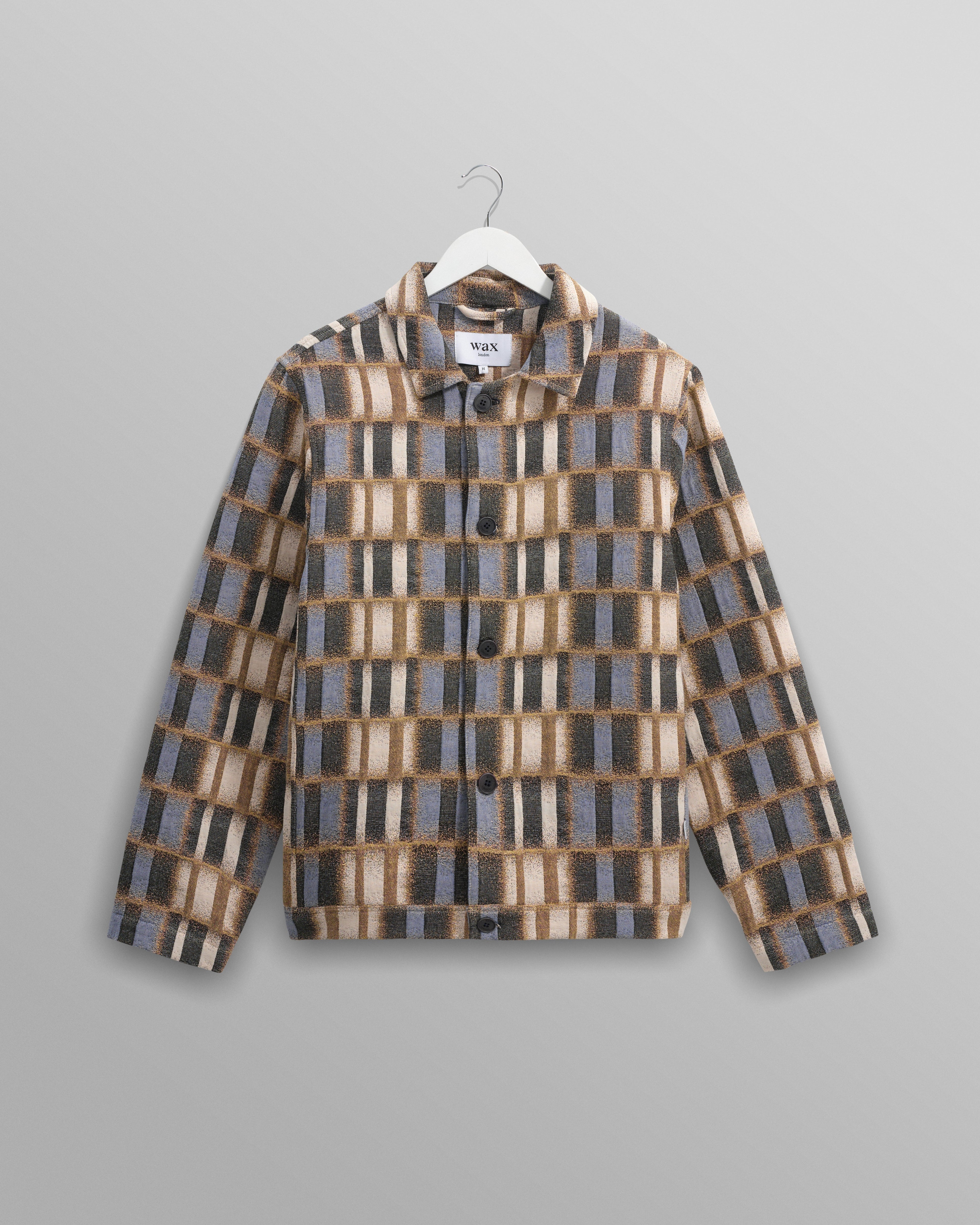 Iggy - Beige And Blue Ombre Grid Jacket