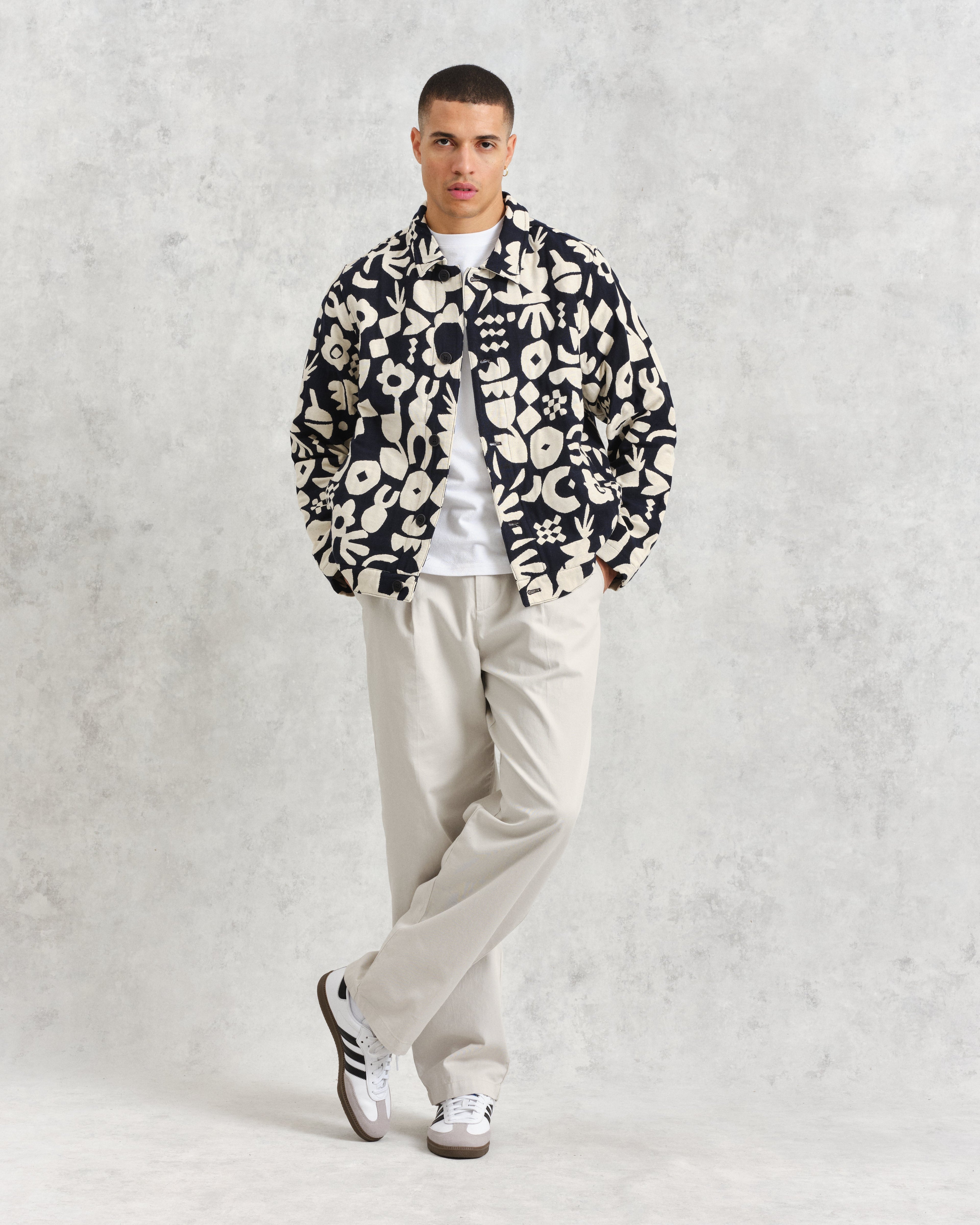 Iggy - Navy And Ecru Spin Jacquard Jacket