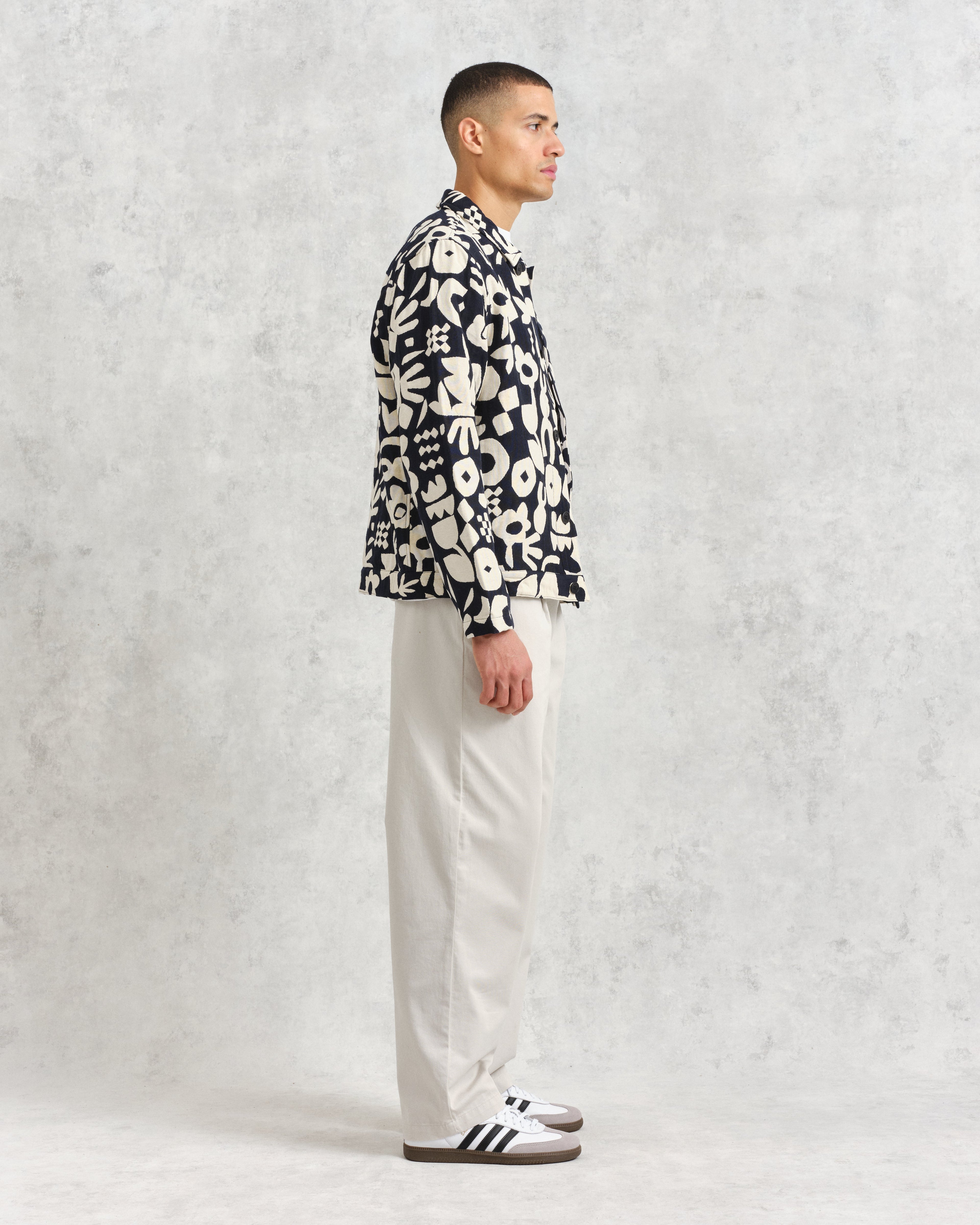 Iggy - Navy And Ecru Spin Jacquard Jacket