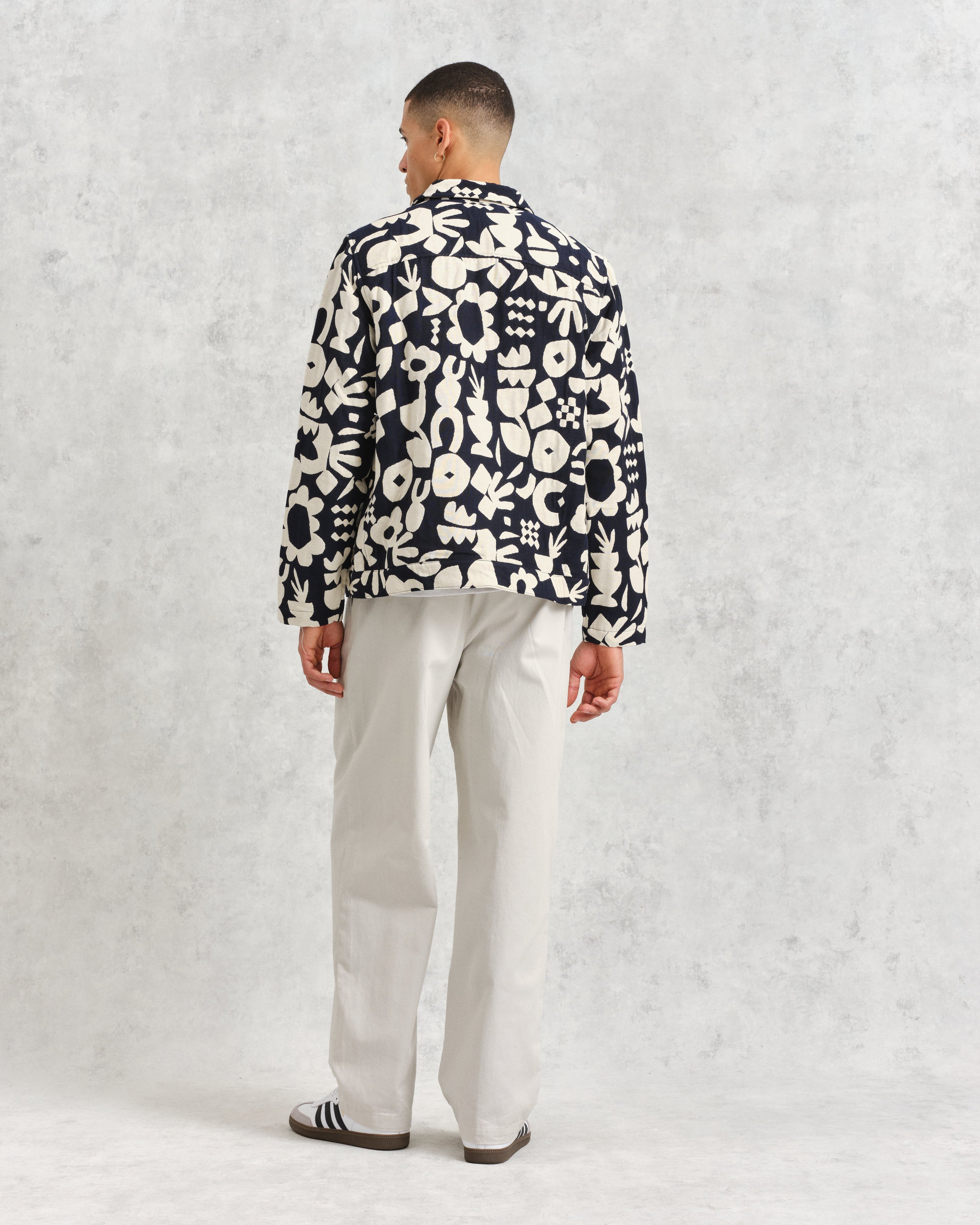 Iggy - Navy And Ecru Spin Jacquard Jacket