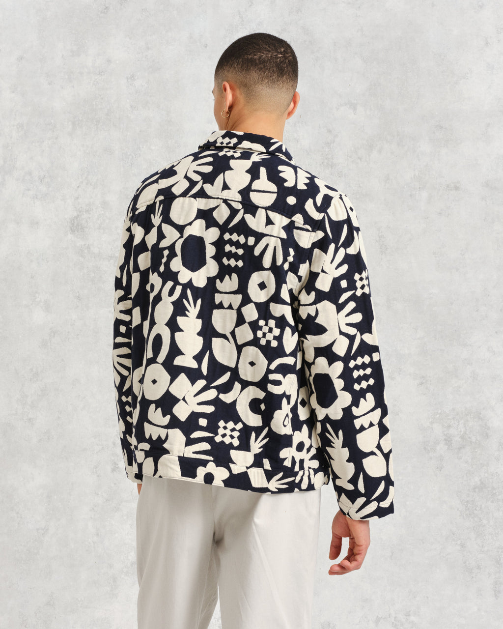 Iggy - Navy And Ecru Spin Jacquard Jacket