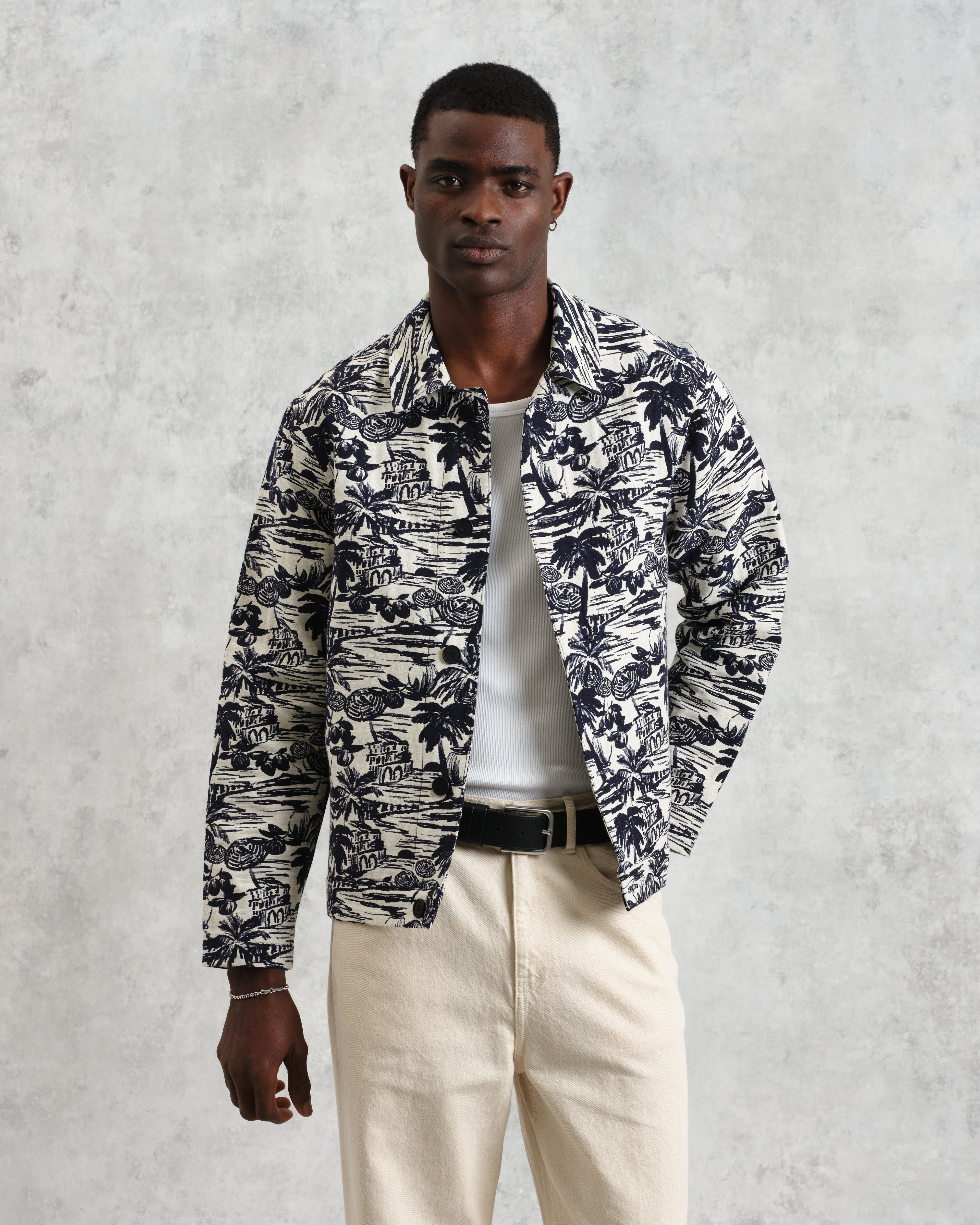 Iggy - Navy And Ecru Beach Jacquard Jacket