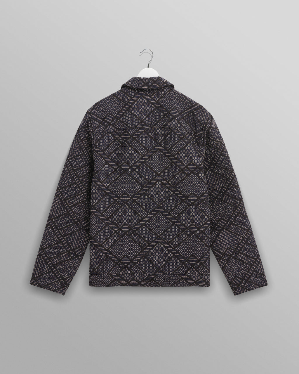 Iggy - Navy Diamond Stitch Jacquard Jacket