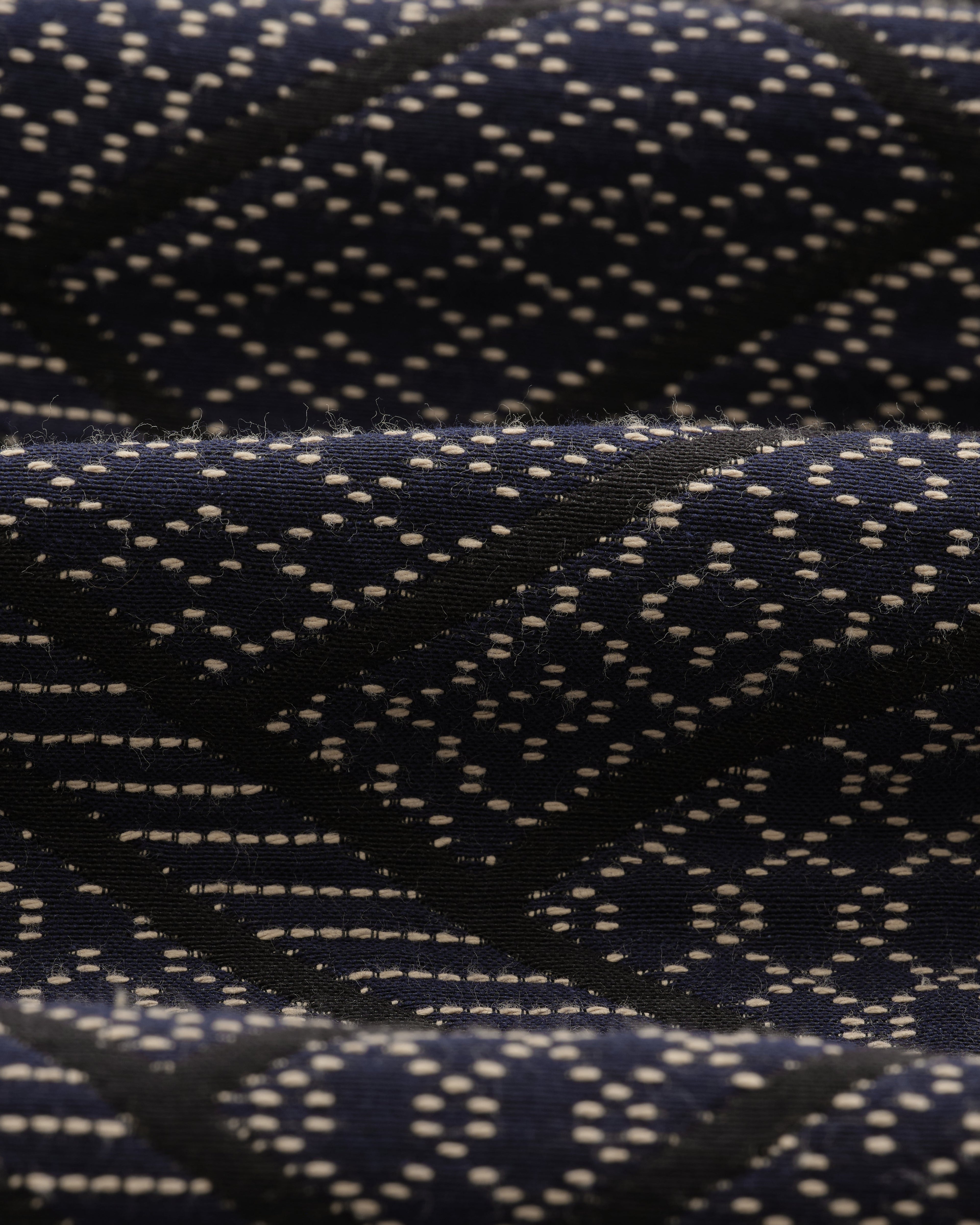 Iggy - Navy Diamond Stitch Jacquard Jacket