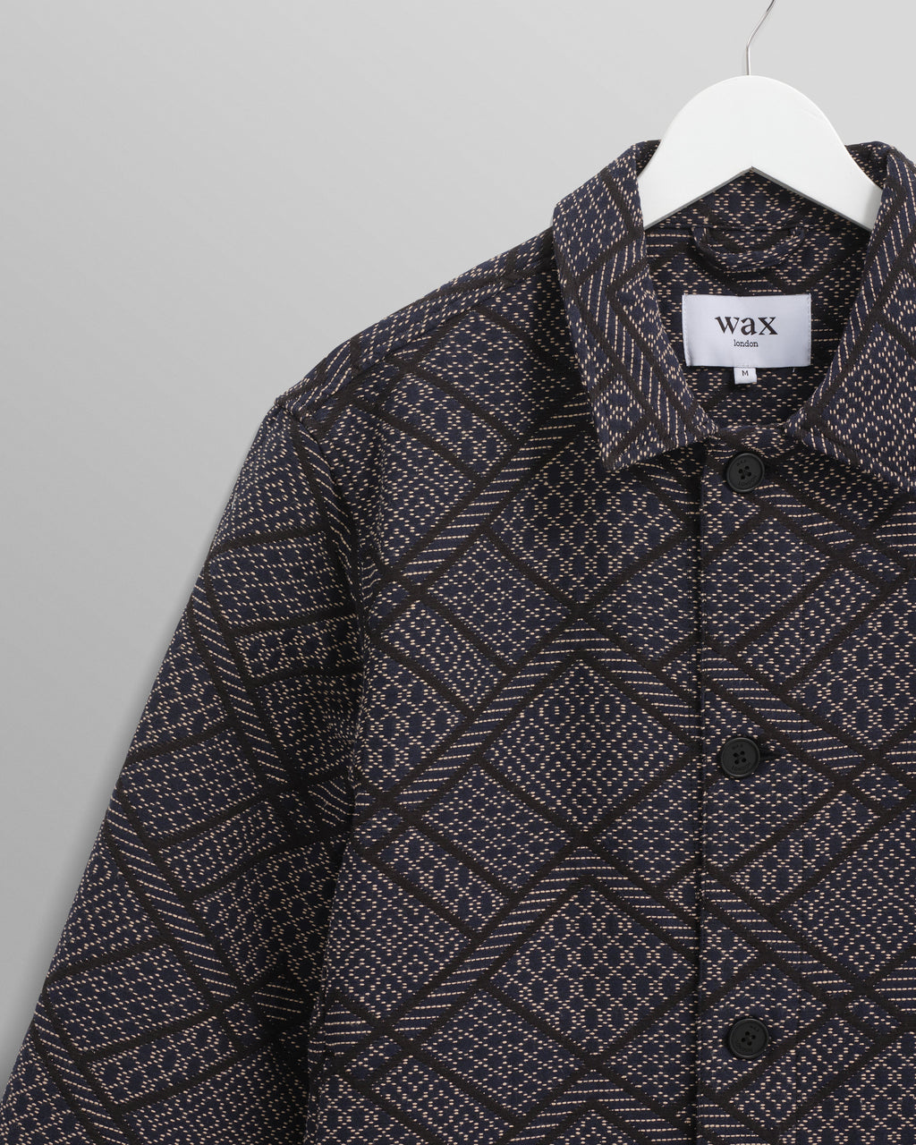 Iggy - Navy Diamond Stitch Jacquard Jacket