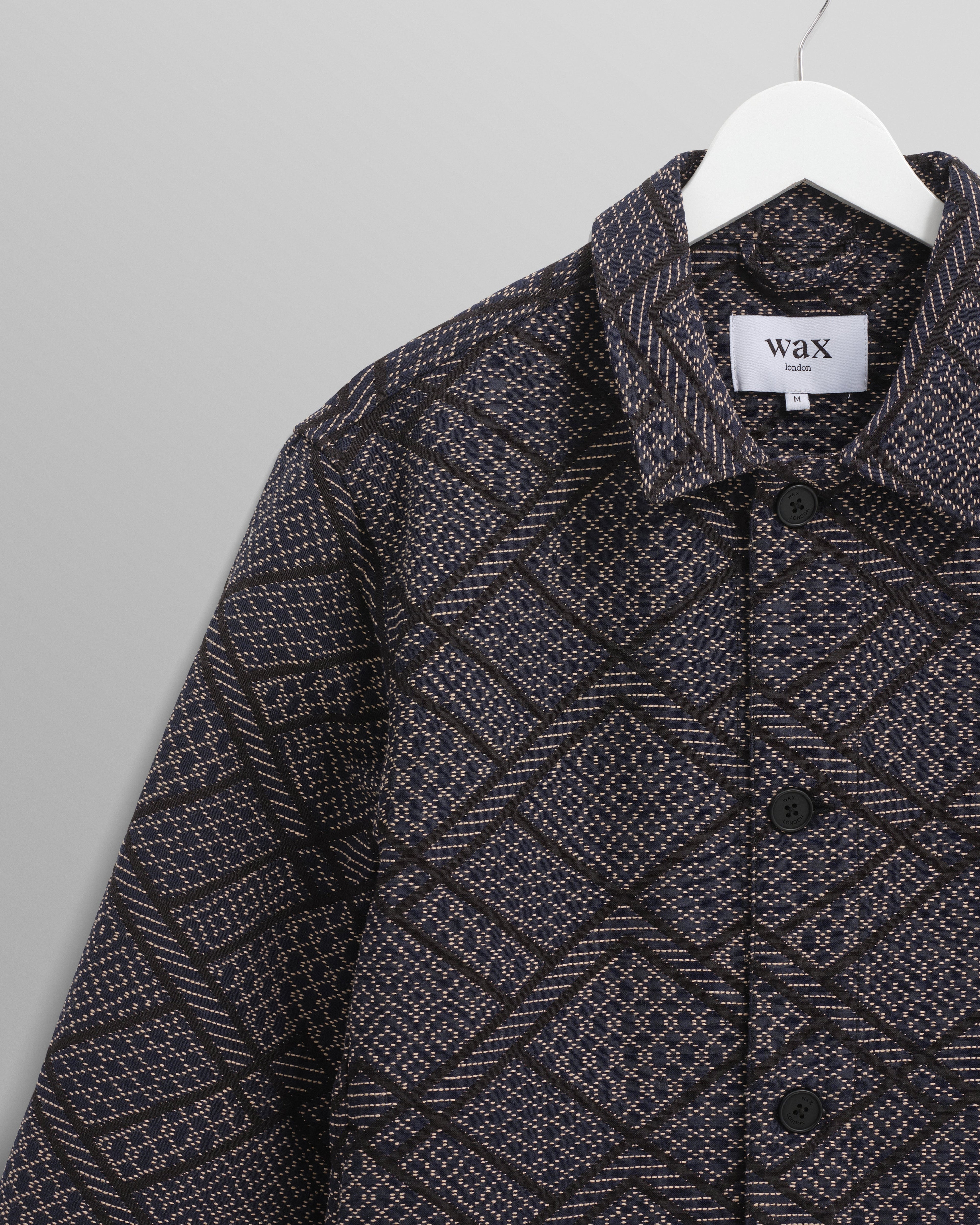Iggy - Navy Diamond Stitch Jacquard Jacket