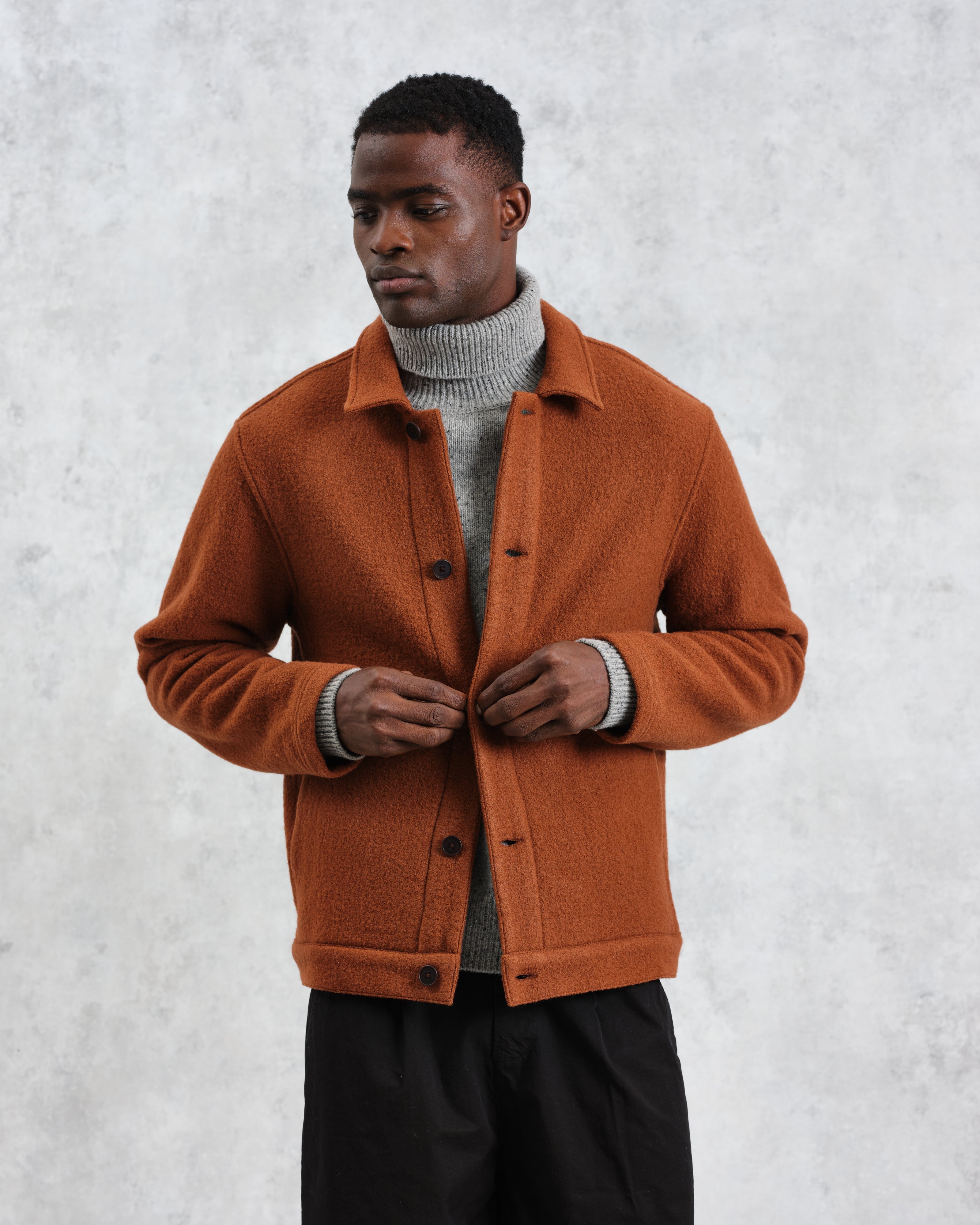 Iggy - Rust Knitted Wool Jacket