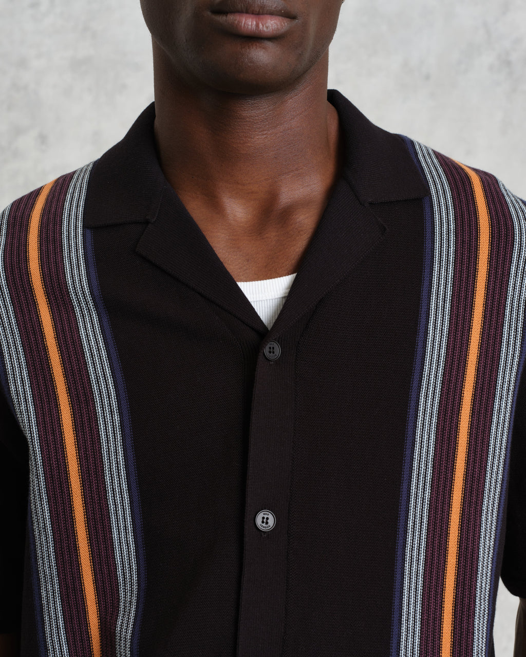 Ivy - Black And Multicolour Striped Cotton Polo Shirt