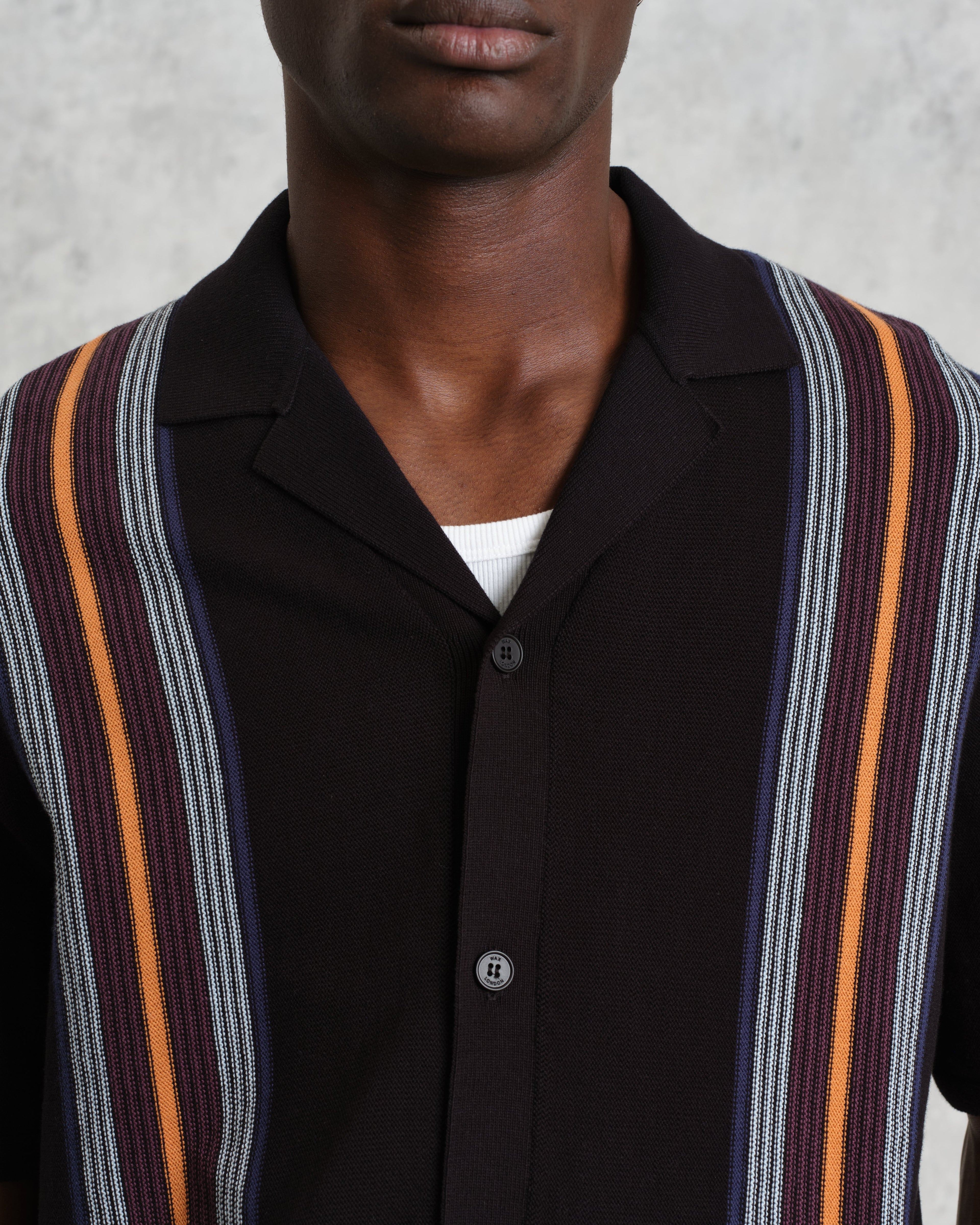 Ivy - Black And Multicolour Striped Cotton Polo Shirt