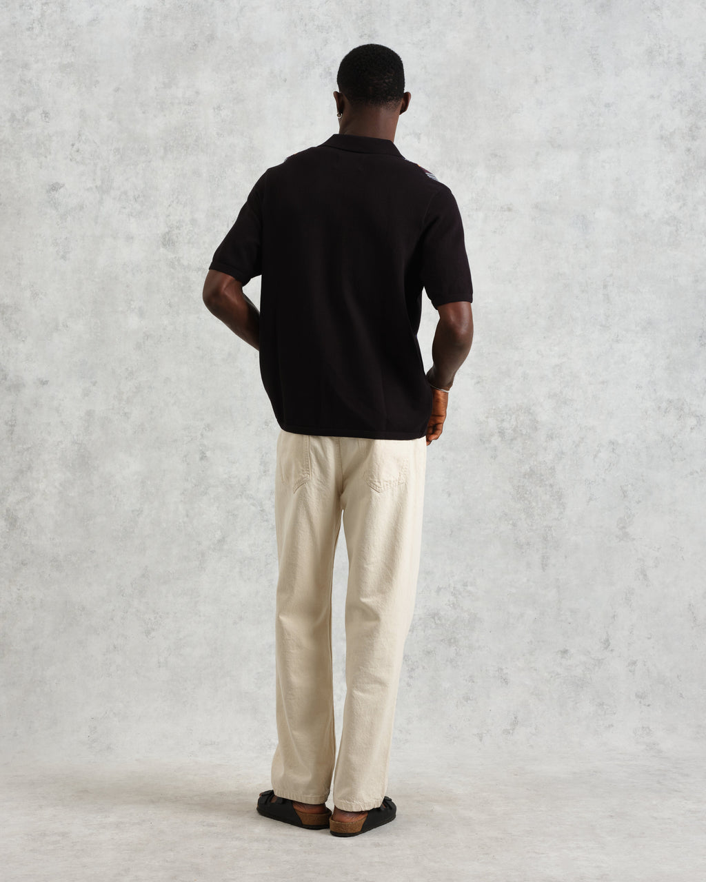 Ivy - Black And Multicolour Striped Cotton Polo Shirt